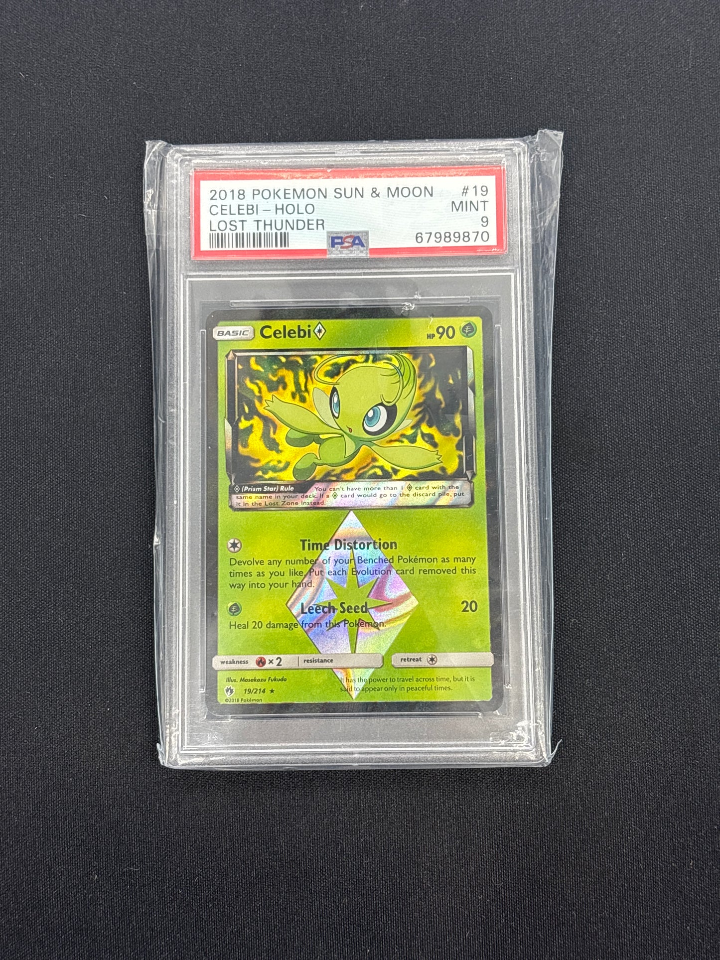 Auction Lot 35: PSA 9 Celebi Prism Holo Pokemon Lost Thunder