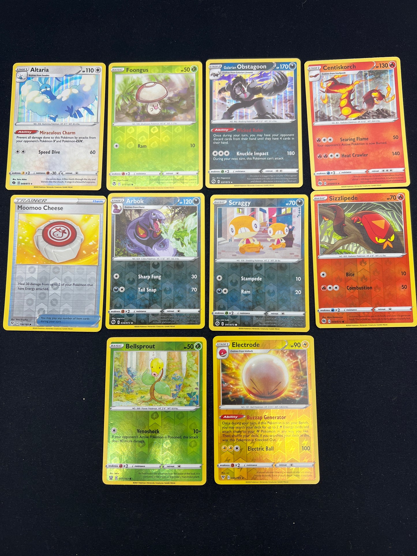 Auction Lot 18: Pokemon Cards Lot of 10 SWSH Reverse Holos Conditions Vary