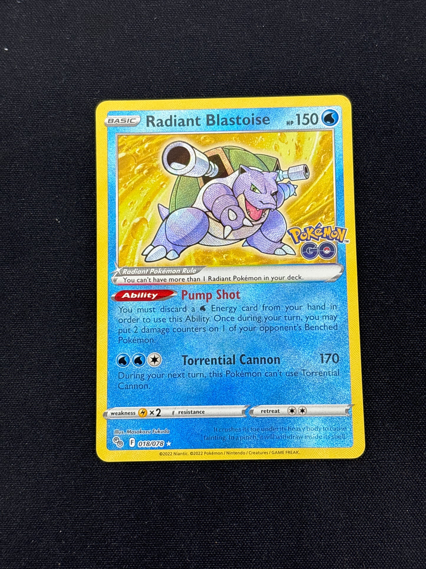 Auction Lot 354: Pokemon Cards Radiant Blastoise Pokemon Go Stamped Condition Vary