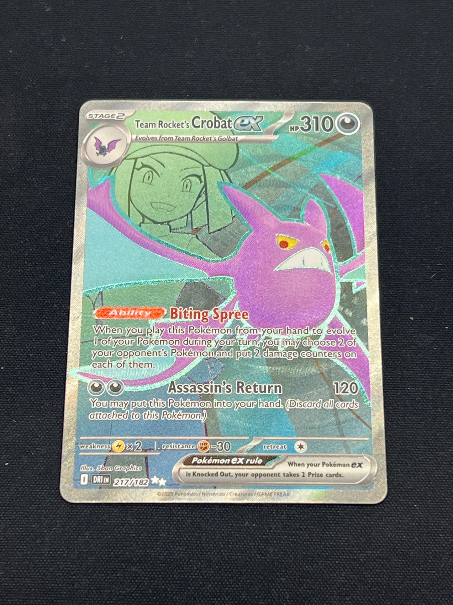 Auction Lot 240: Pokemon Cards Team Rocket's Crobat EX Full Art Condition Vary