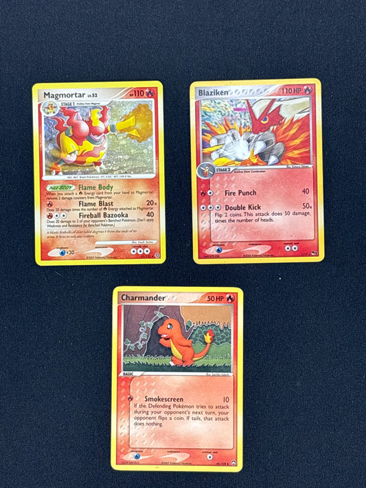 Auction Lot 34: Pokemon Mid Era Fire Type Reverse Holo and Holo Rare Lot Conditions Vary