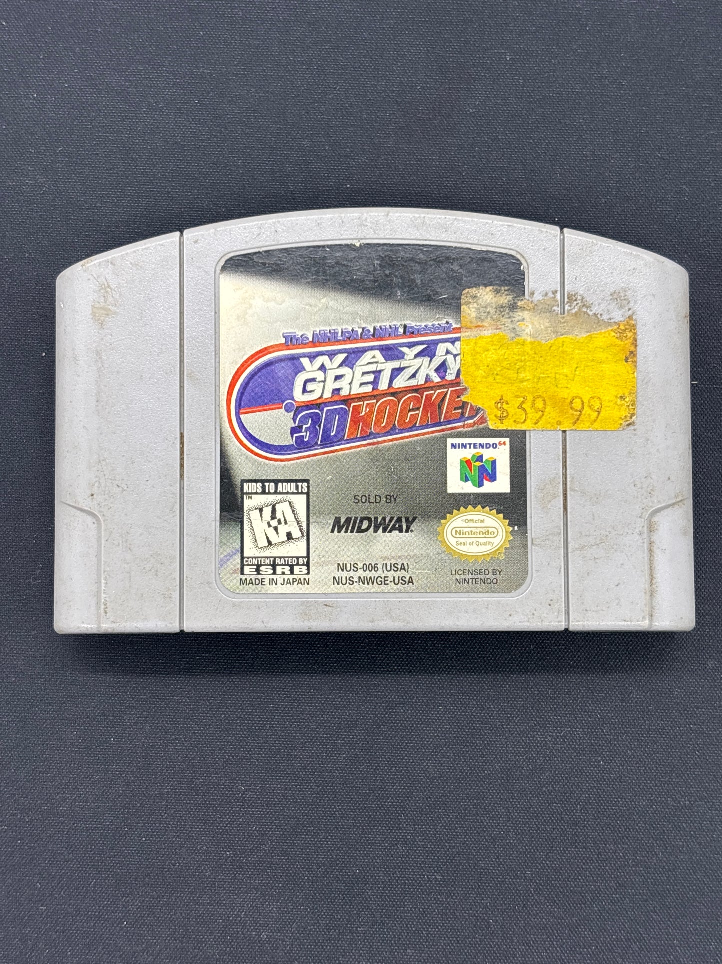 Auction Lot 94: Nintendo N64 Wayne Gretzky 3D Hockey Video Game Loose