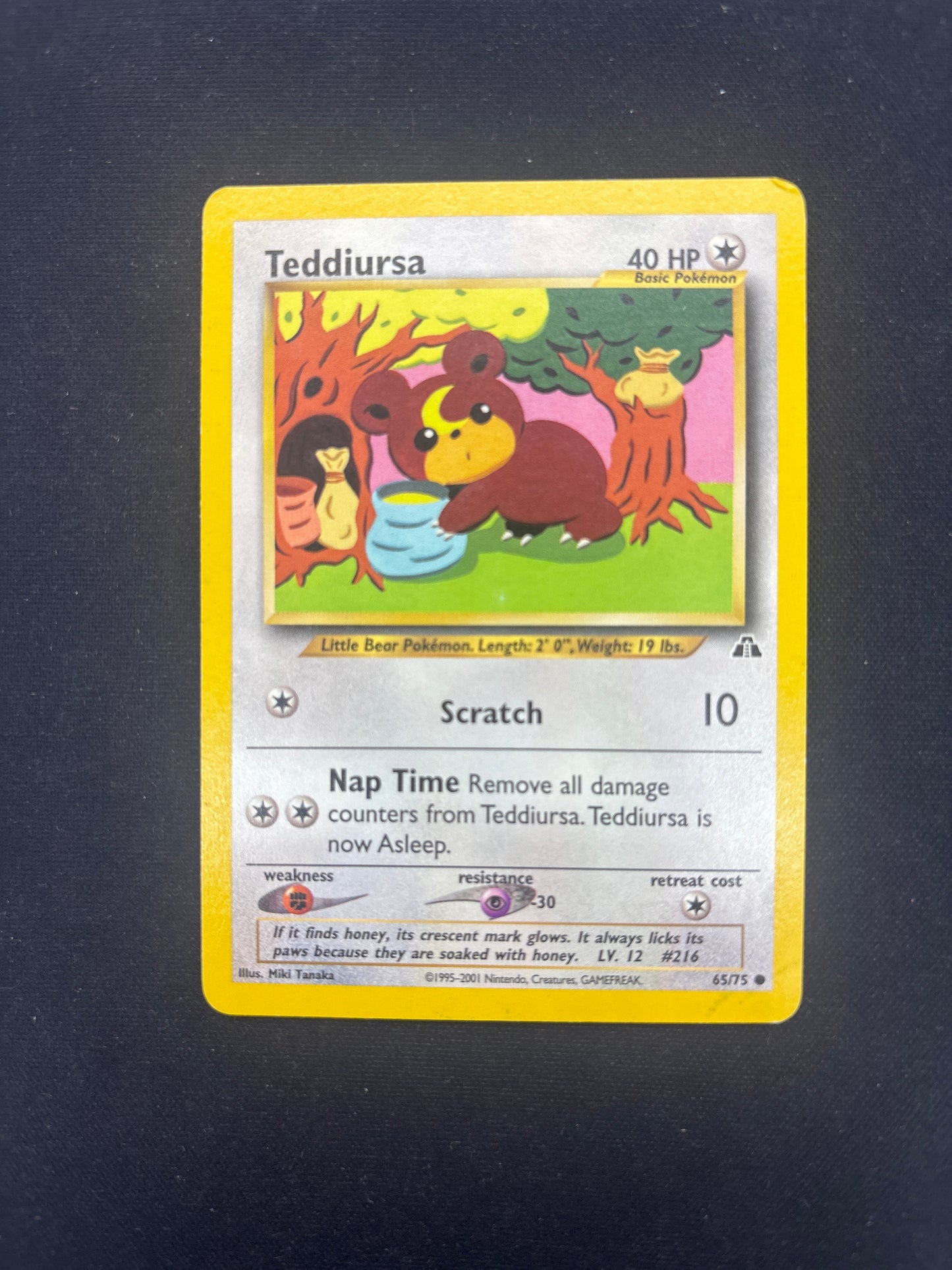 Auction Lot 18: Pokemon Card Teddiursa Neo Discovery Condition Vary
