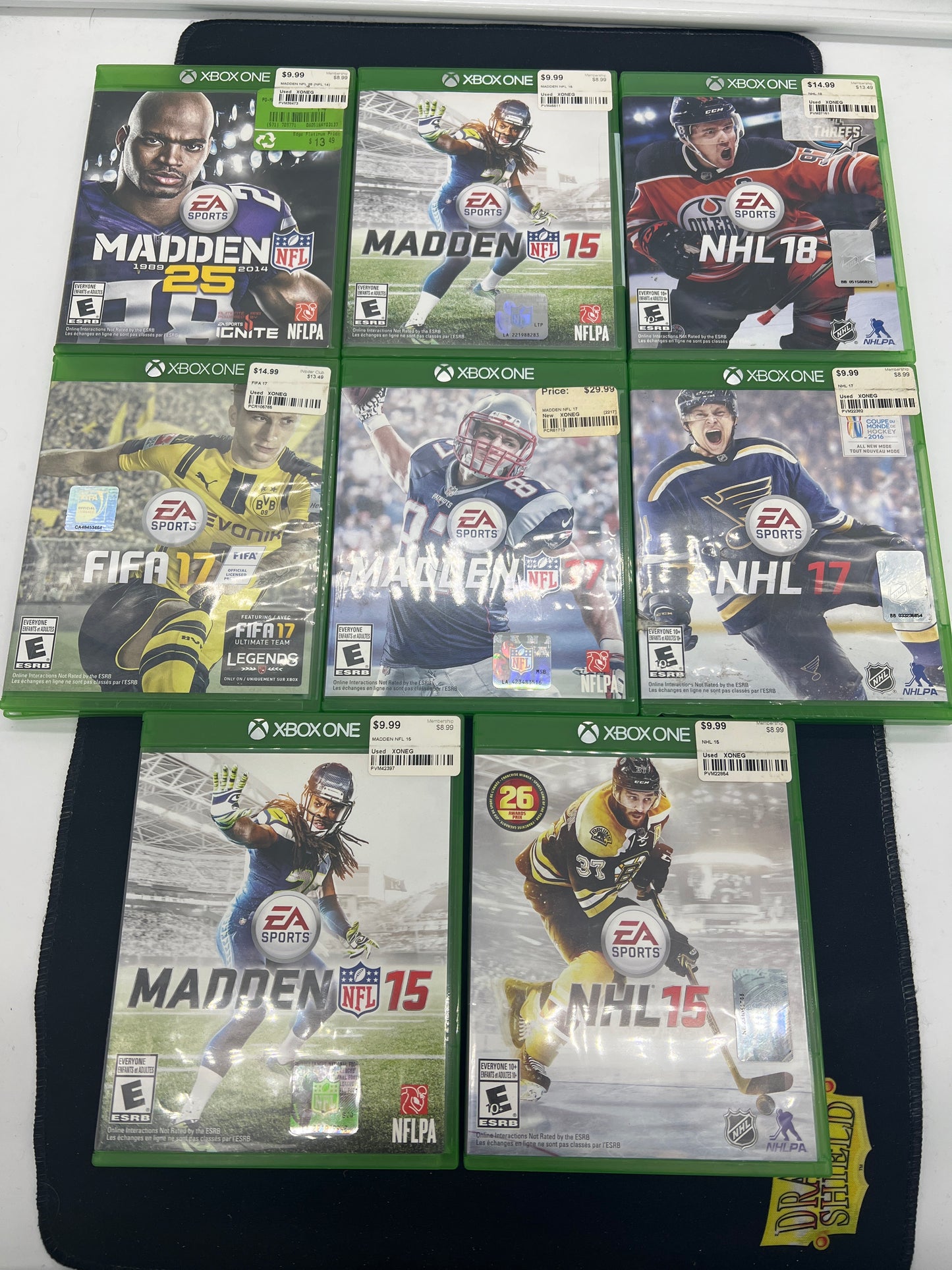 Auction Lot 216: XBOX One Video Game Lot of 8 Sport Titles Assorted