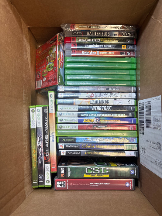 Auction Lot 2: Box of Assorted Video Games XBox PlayStation Nintendo
