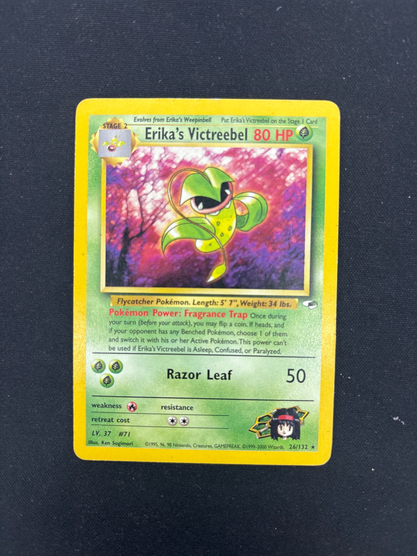 Auction Lot 176: Pokemon Card Erika's Victreebell Gym Heroes Conditions Vary