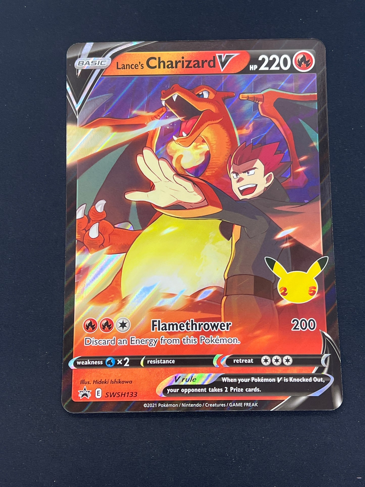 Auction Lot 115: Pokemon Cards Lance's Charizard V Jumbo Card Condition Vary