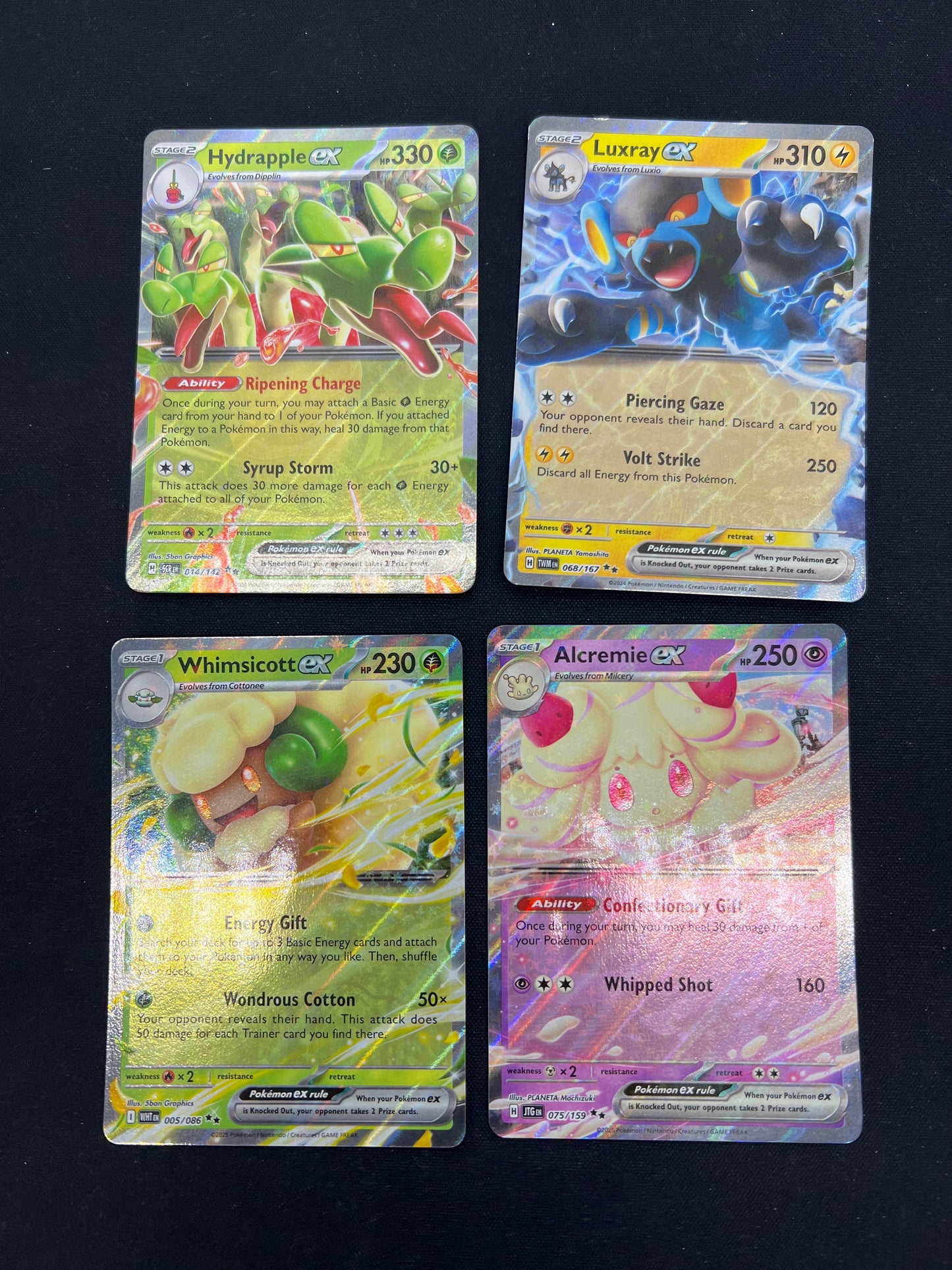 Auction Lot 340: Pokemon Cards Lot of 4 Assorted EX Ultra Rares SV Conditions Vary
