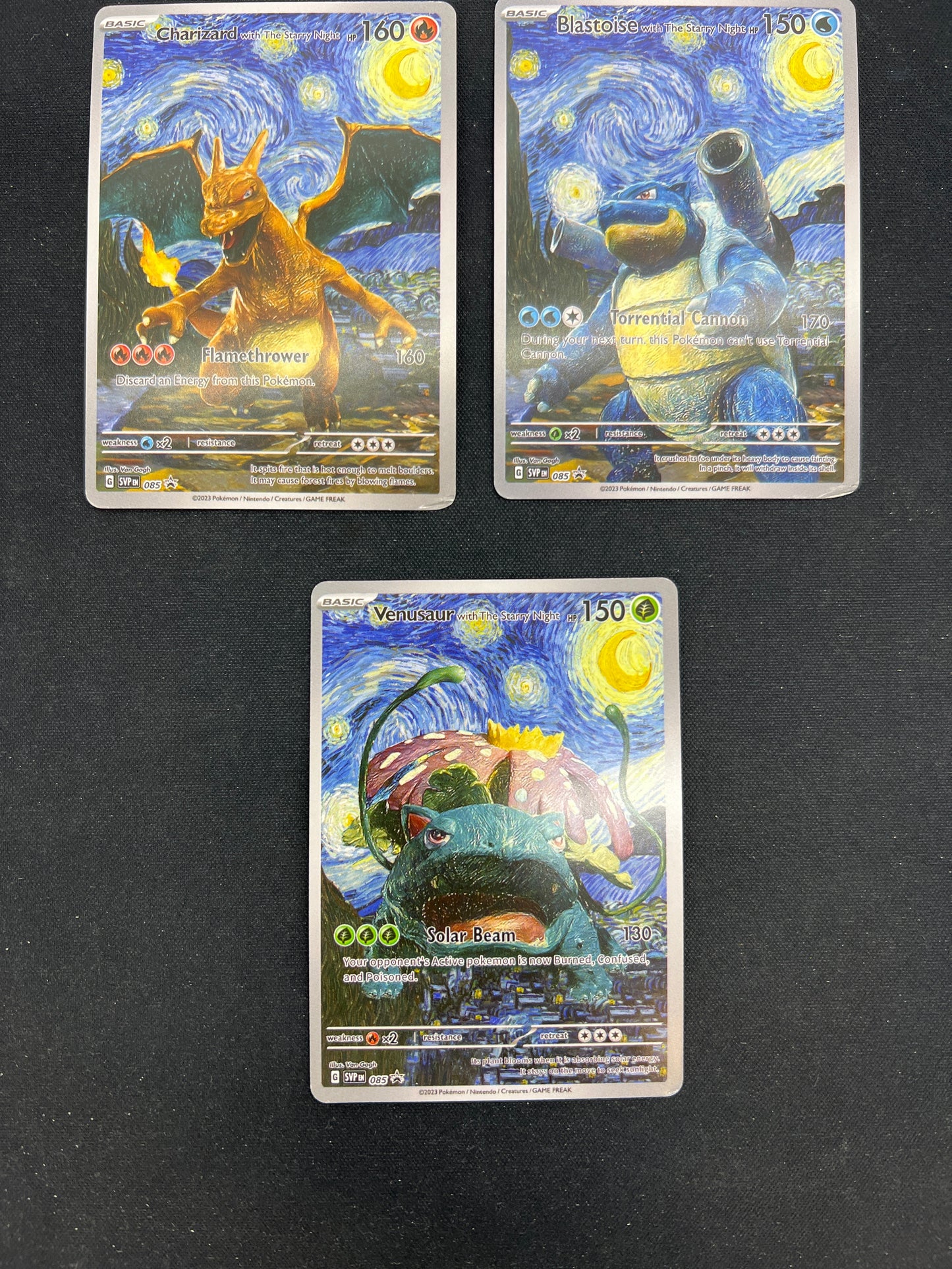 Auction Lot 306: Pokemon Cards CUSTOM Lot of 3 Assorted Van Gogh Conditions Vary