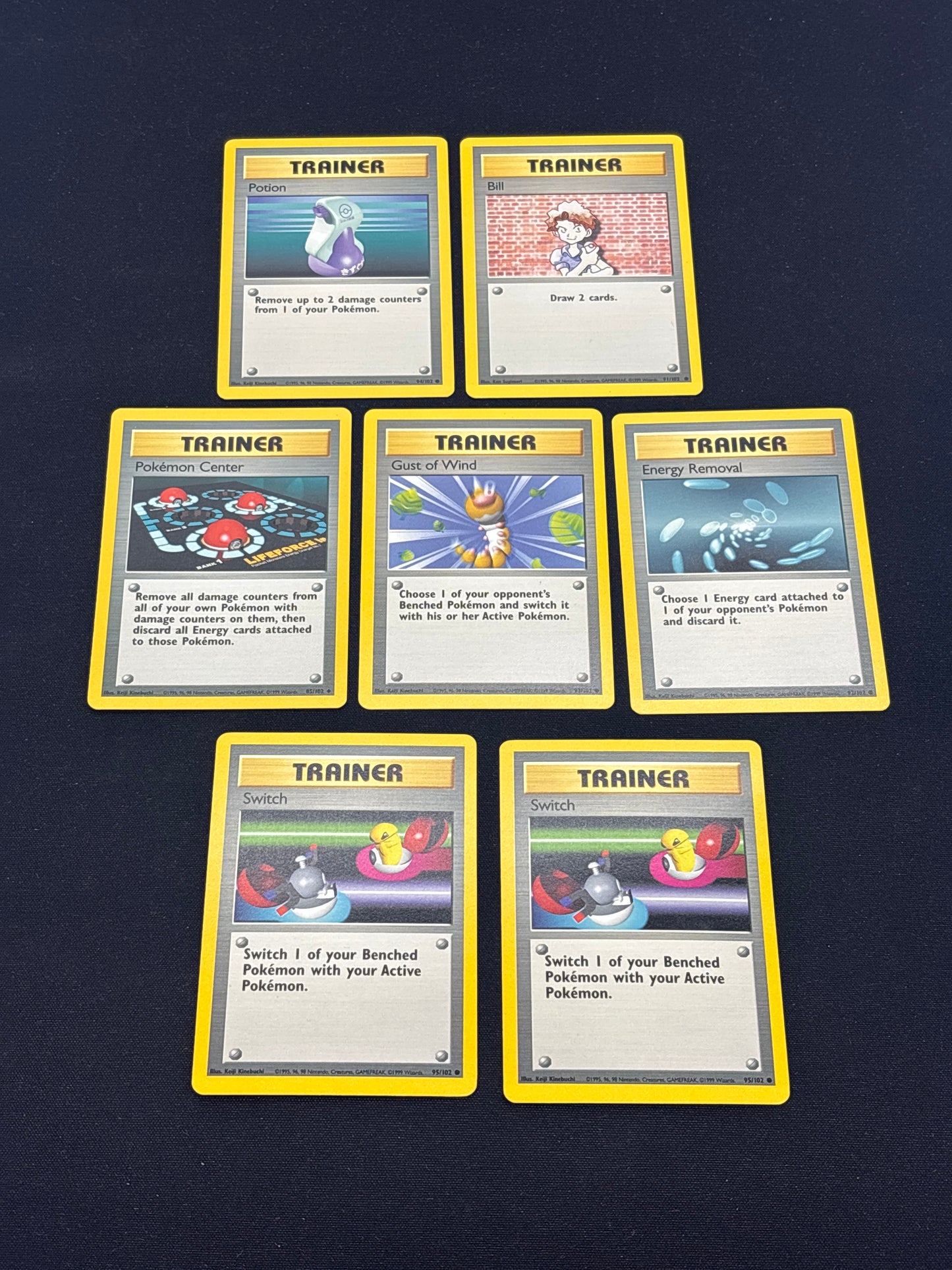 Auction Lot 83: Pokemon Cards Lot of 7 WOTC Trainers Conditions Vary
