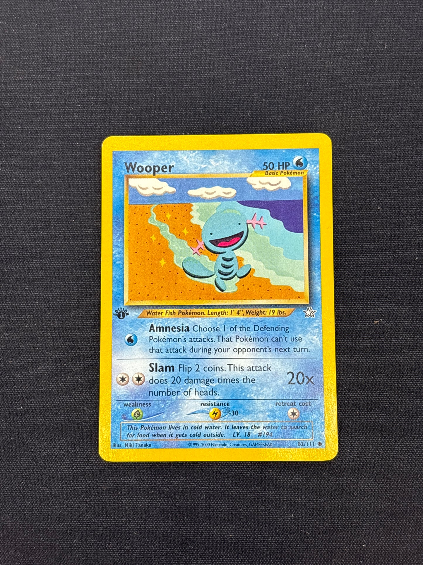 Auction Lot 267: Pokemon Cards Wooper 1st Edition Neo Genesis Conditions Vary