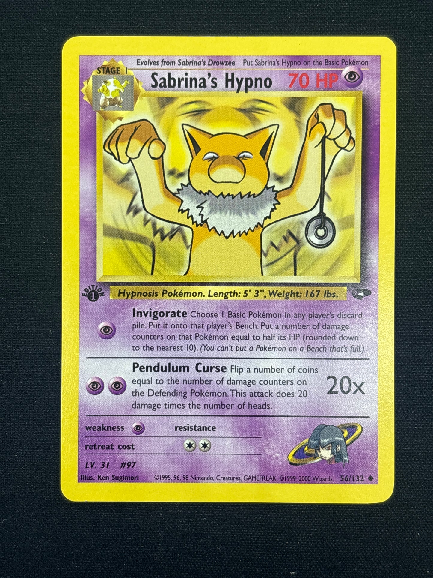 Auction Lot 25: Pokemon Cards Sabrina's Hypno 1st Edition Gym Challenge Conditions Vary