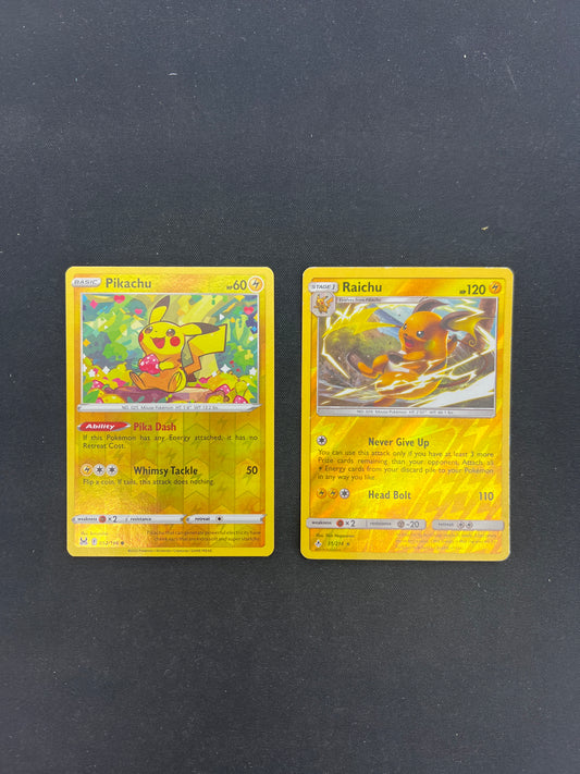 Auction Lot 492: Pokemon Cards Pikachu and Raichu Reverse Holo Card Lot Conditions Vary