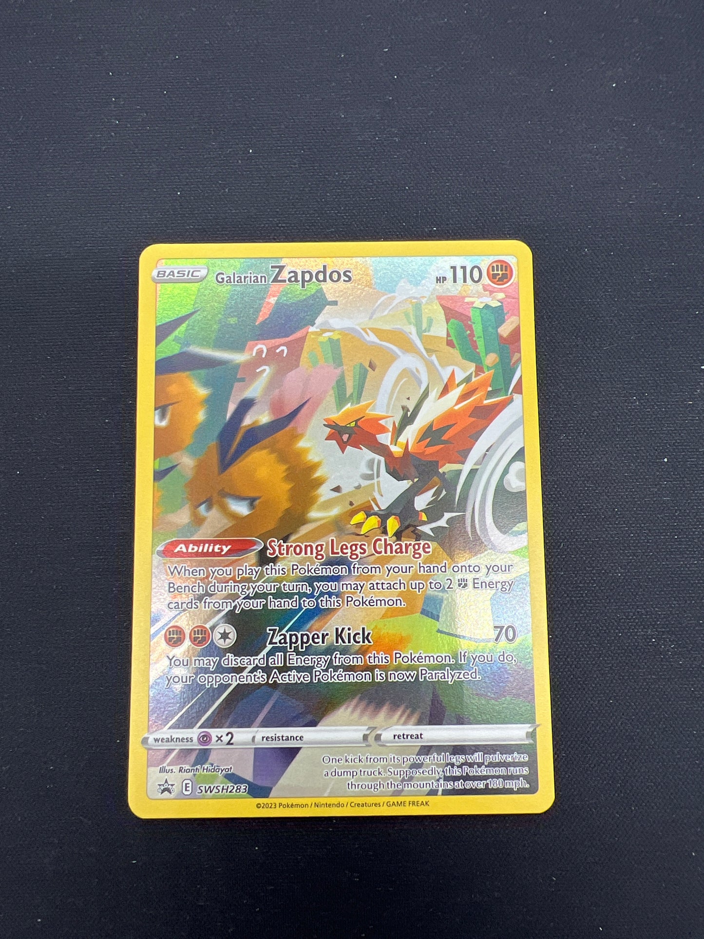 Auction Lot 261: Pokemon Cards Galarian Zapdos SWSH 283 Promo Conditions Vary