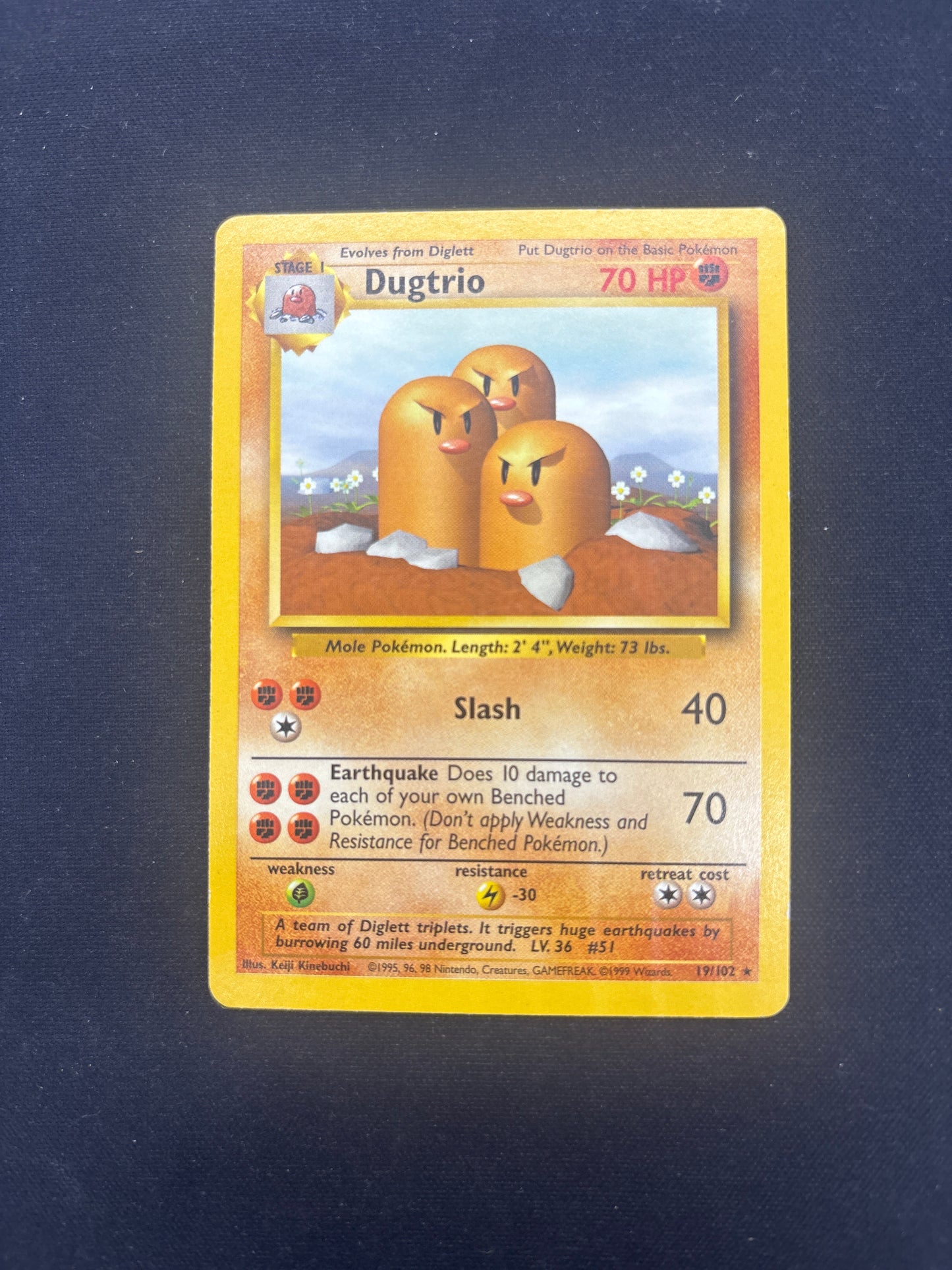 Auction Lot 26: Pokemon Card Dugtrio Base Set Condition Vary