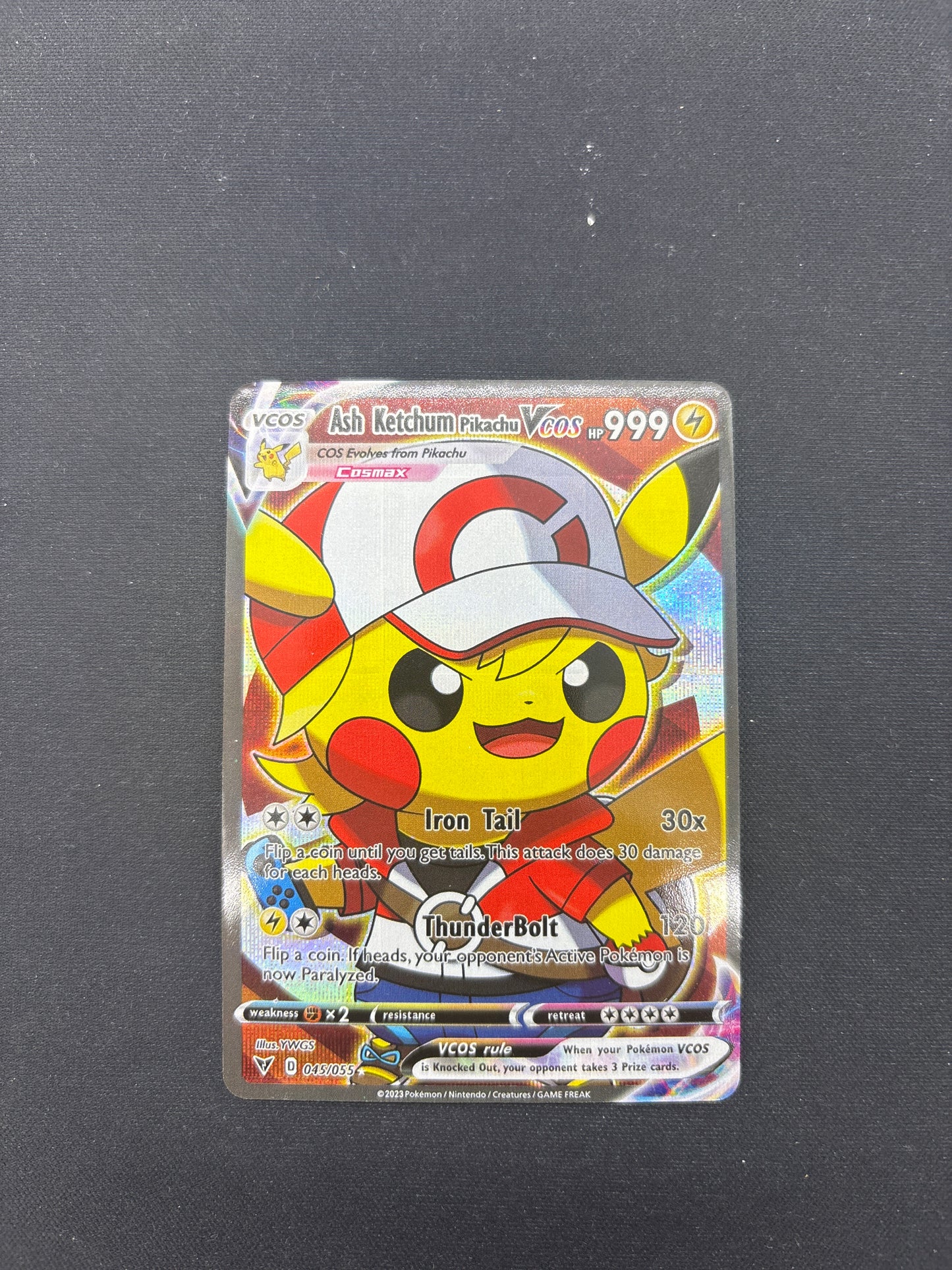 Auction Lot 313: Pokemon Card (CUSTOM) Pikachu Poncho Ash Ketchum Conditions Vary
