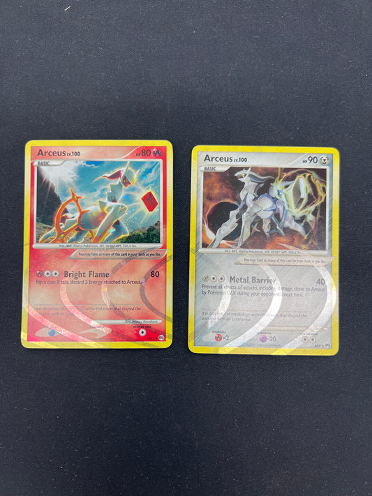 Auction Lot 409: Pokemon Cards Lot of 2 Arceus Holos Conditions Vary