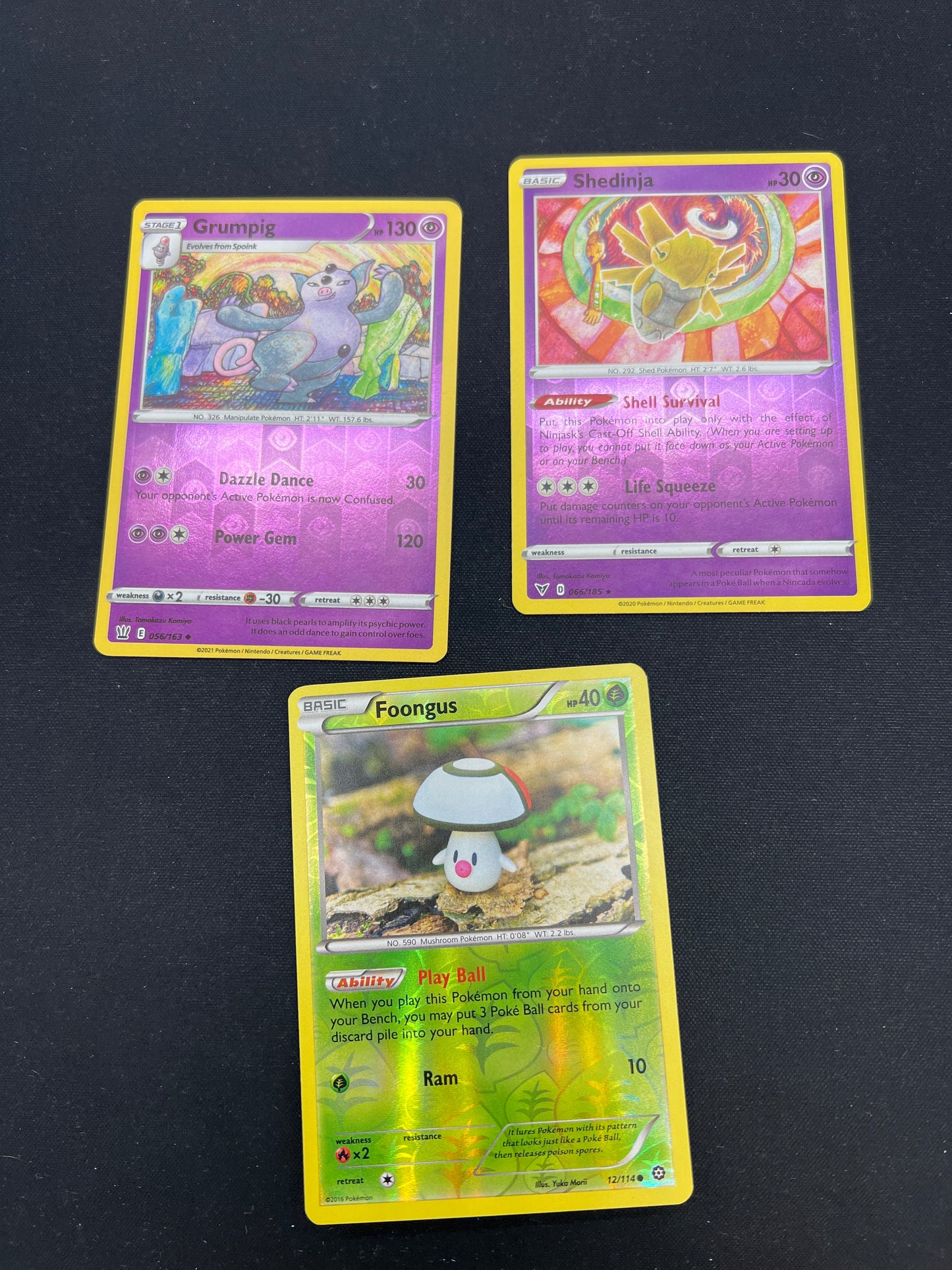 Auction Lot 163: Pokemon Cards Lot of 3 Reverse Holos Conditions Vary
