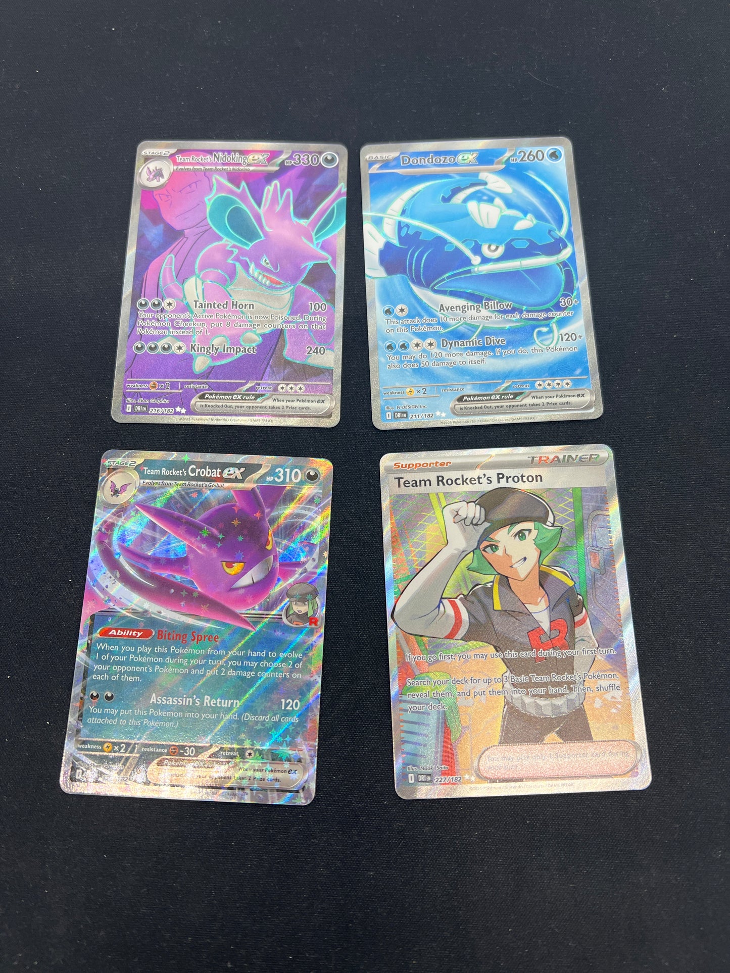 Auction Lot 319: Pokemon Cards Assorted Lot of 4 Destined Rivals Full Arts EX Trainers Conditions Vary