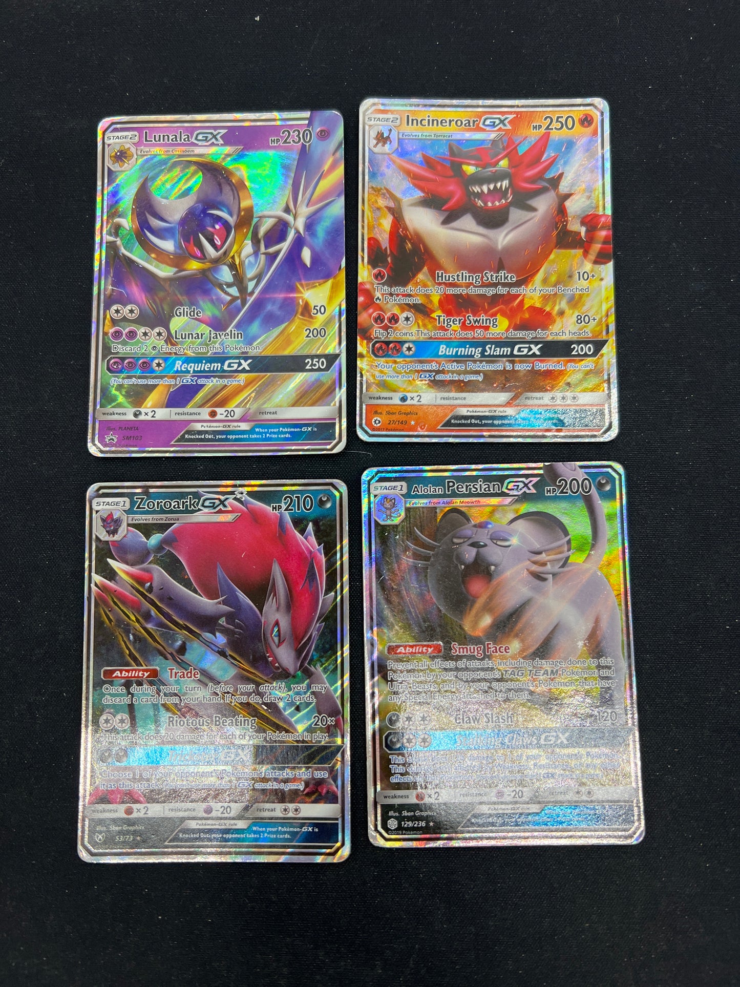 Auction Lot 122: Pokemon Cards Assorted Lot of 4 GX Full Arts Conditions Vary