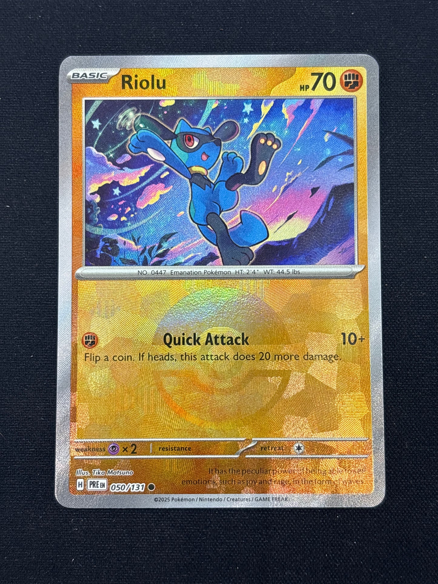 Auction Lot 79: Pokemon Cards Riolu Pokeball Holo Prismatic Evolutions Condition Vary