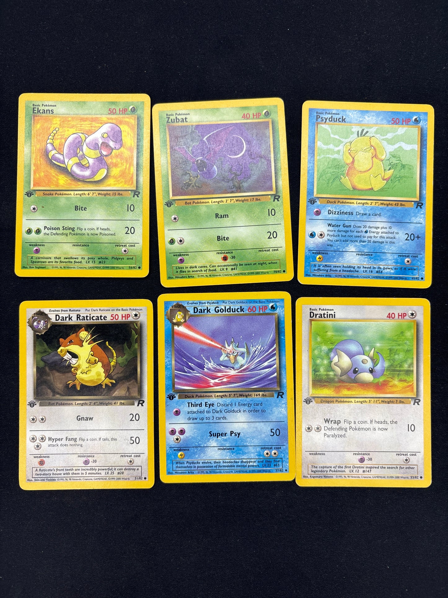 Auction Lot 35: Pokemon WOTC 1st Edition Team Rocket Card Lot Conditions Vary