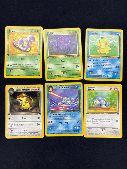 Auction Lot 35: Pokemon WOTC 1st Edition Team Rocket Card Lot Conditions Vary