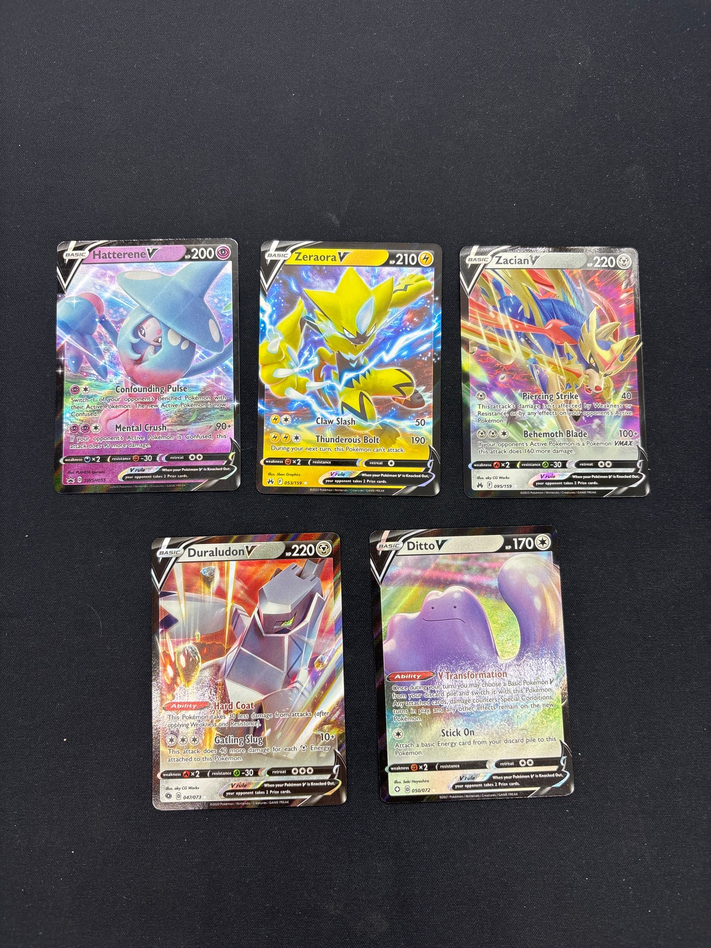 Auction Lot 222: Pokemon Full Art V Card Lot 3 Conditions Vary