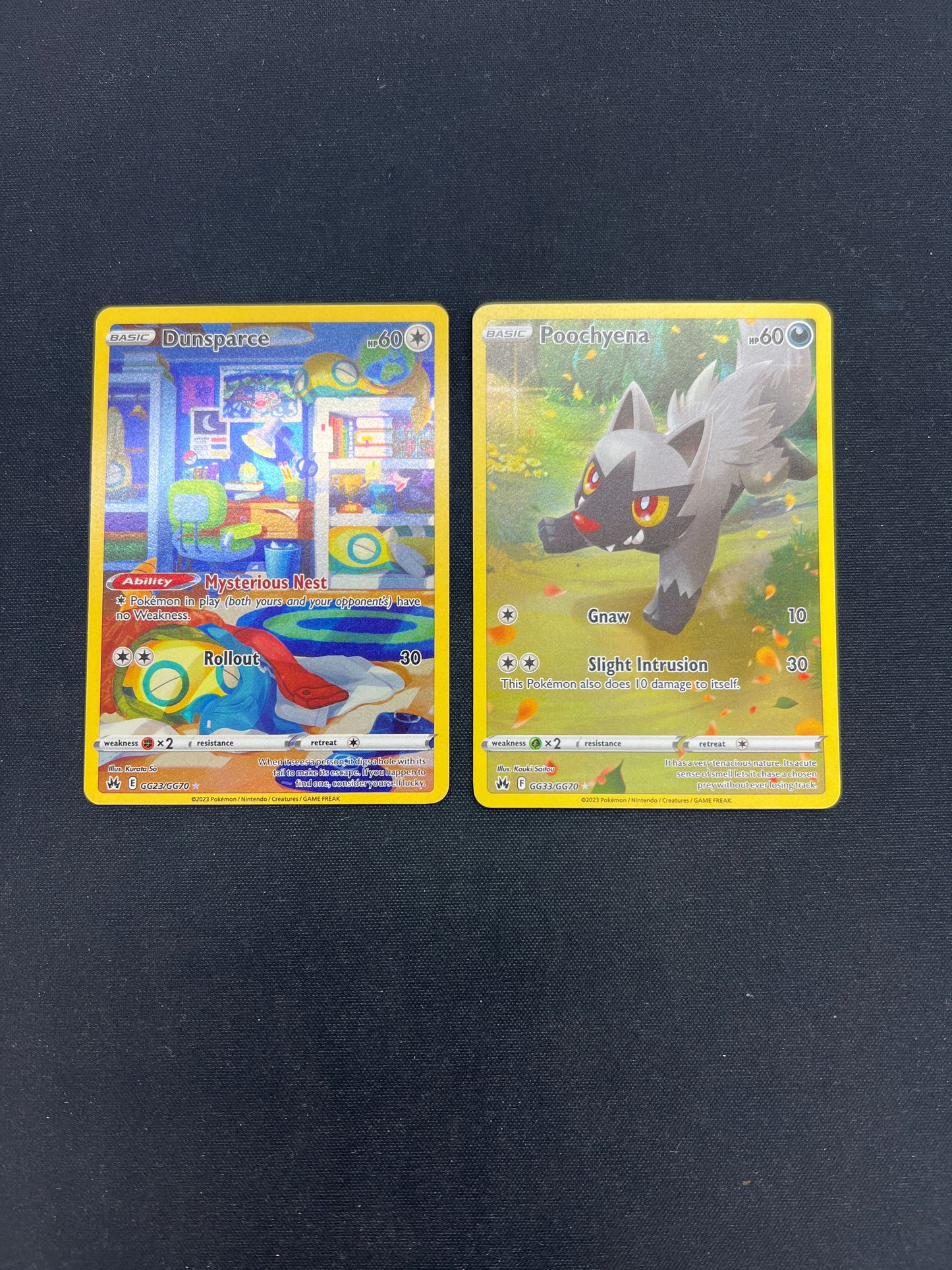 Auction Lot 231: Pokemon Cards Dunsparce & Poochyena SWSH Full Arts Conditions Vary
