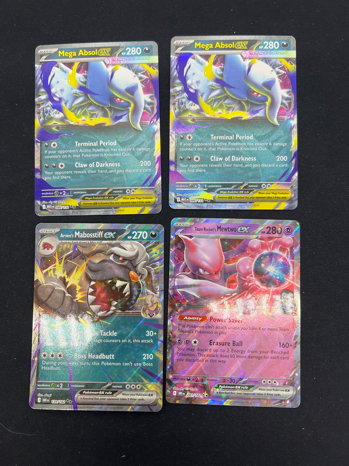 Auction Lot 286: Pokemon Cards Assorted Lot of 4 EXs Destined Rivals Mega Evolutions Conditions Vary