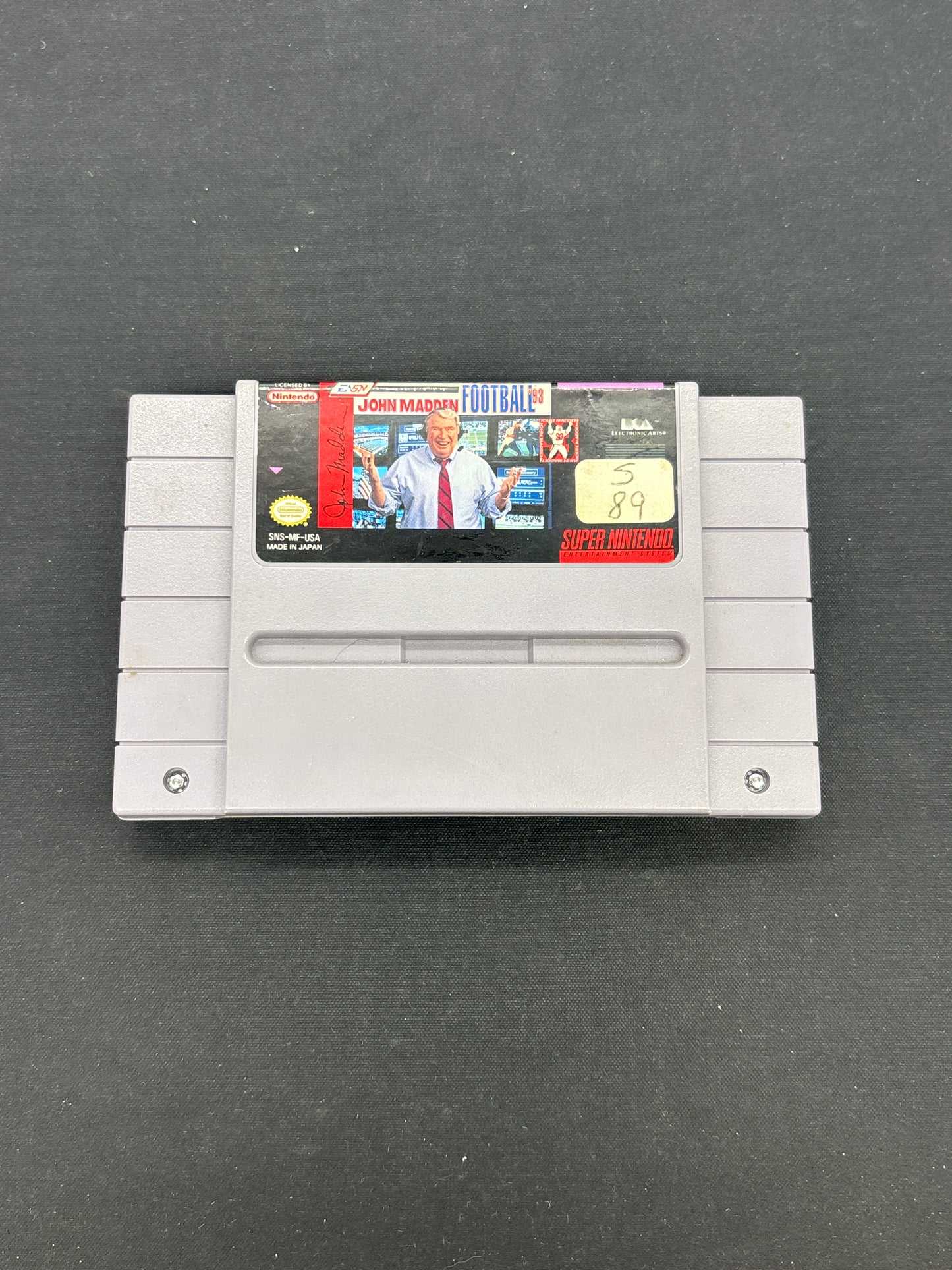 Auction Lot 158: SNES Video Game John Madden Football '93
