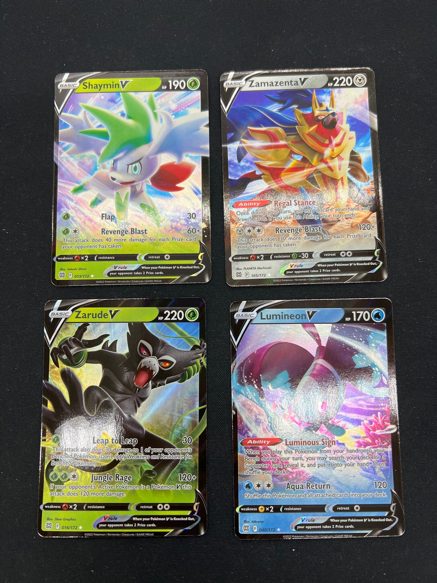 Auction Lot 301: Pokemon Cards Assorted Lot of 4 V Full Art Conditions Vary