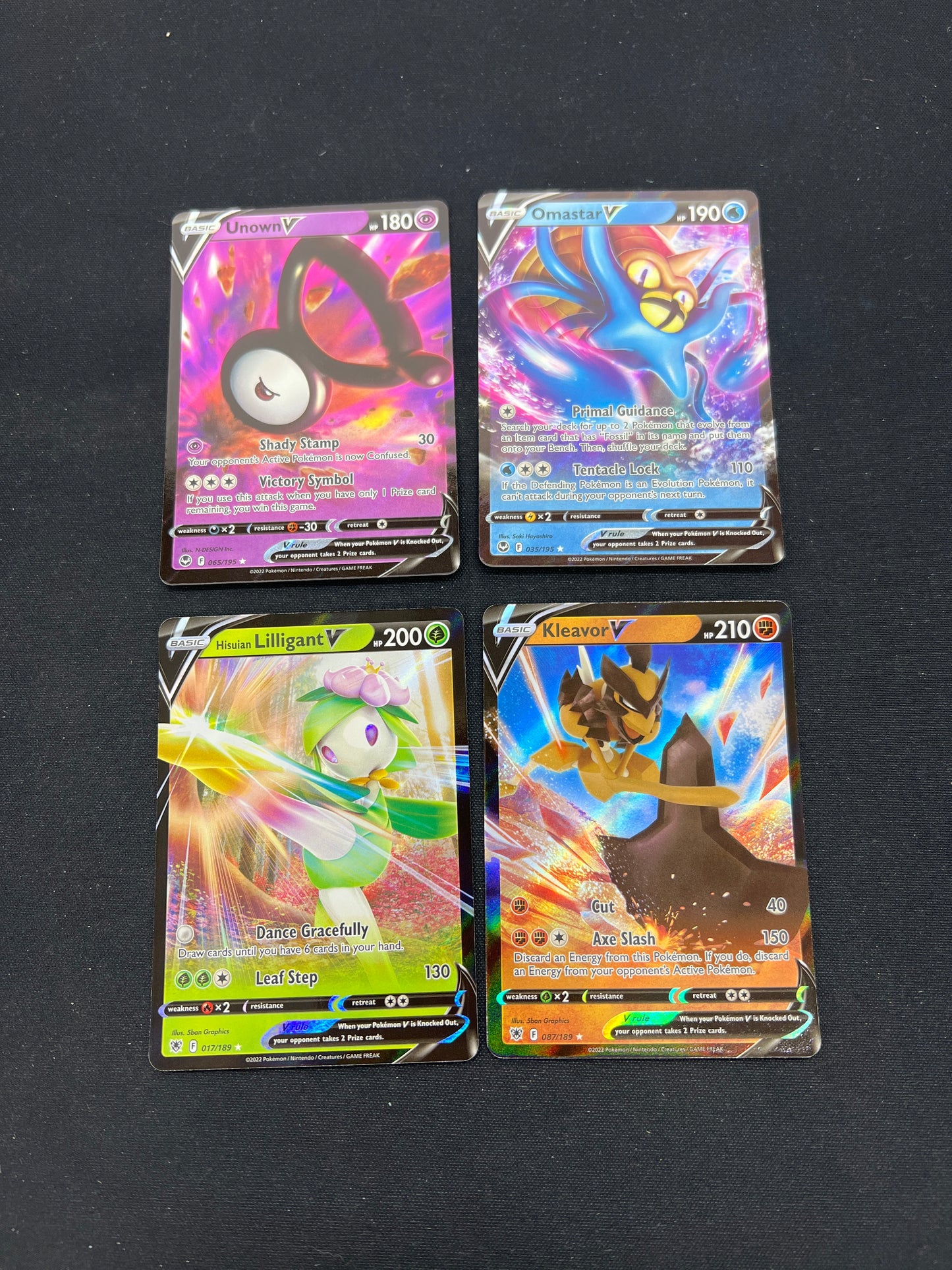 Auction Lot 273: Pokemon Cards Lot of 4 Assorted V SWSH Conditions Vary