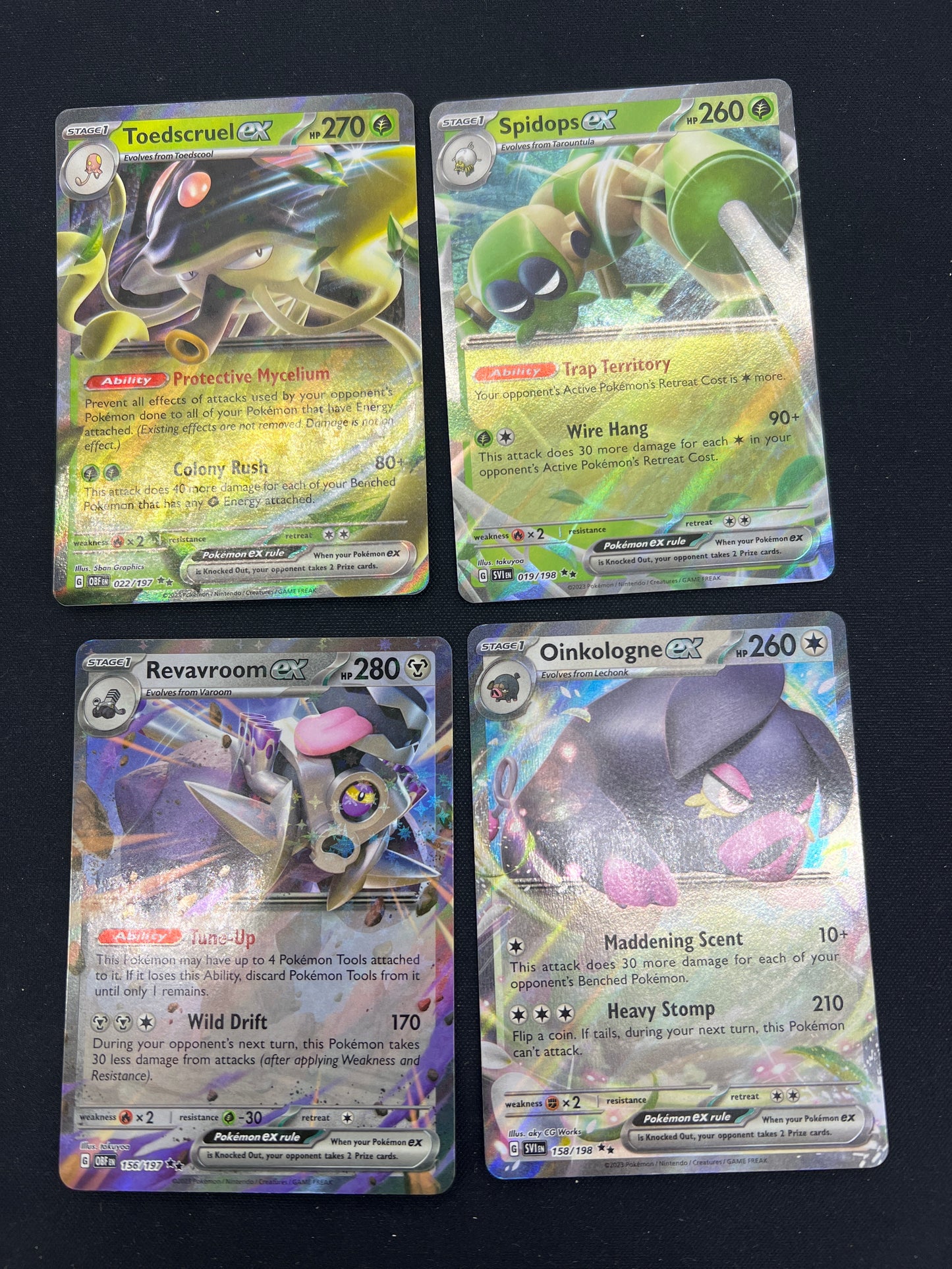 Auction Lot 195: Pokemon Cards Lot of 4 Assorted EX SV Conditions Vary