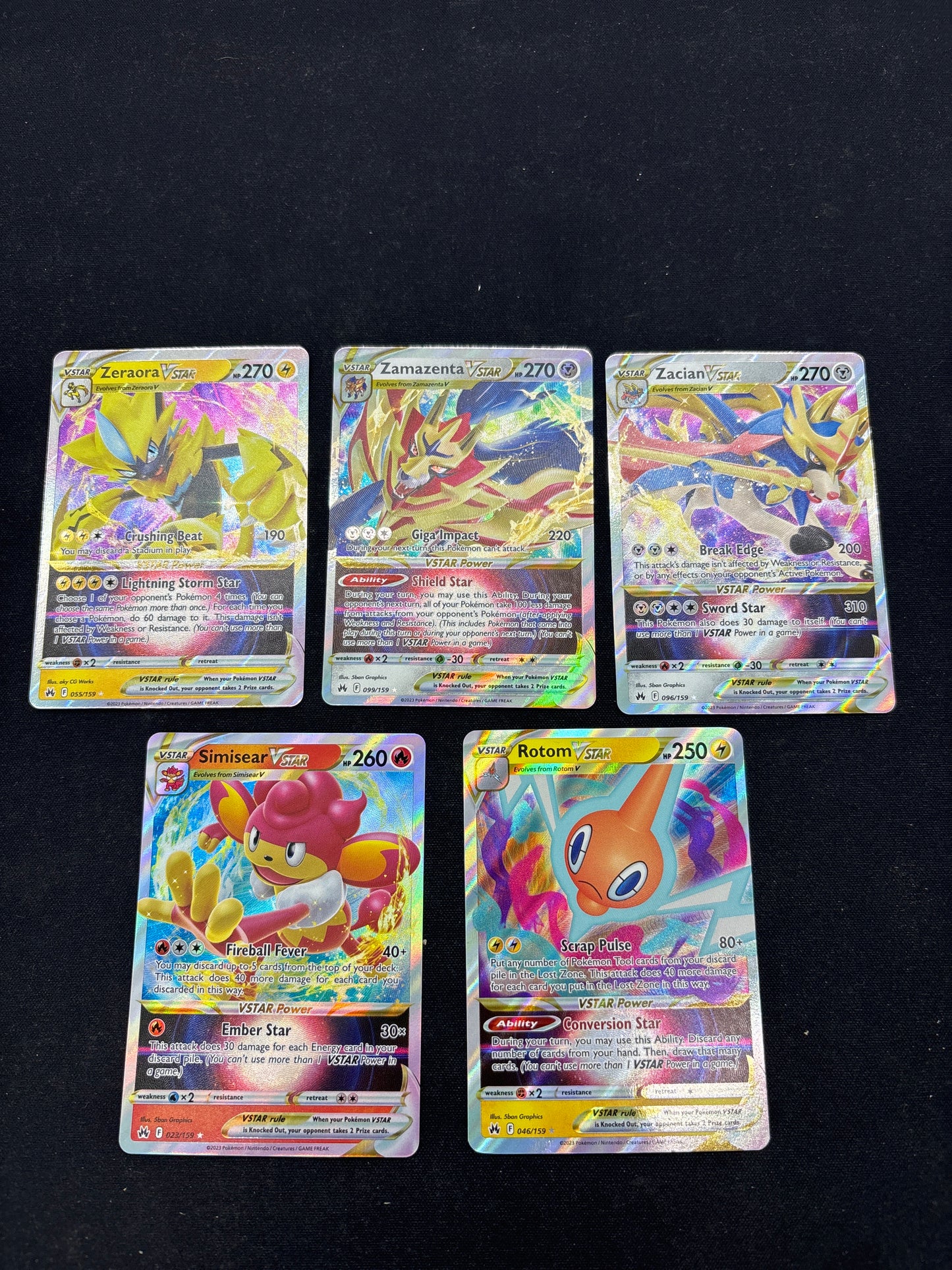 Auction Lot 67: Pokemon Cards Lot of 5 VSTARs Conditions Vary
