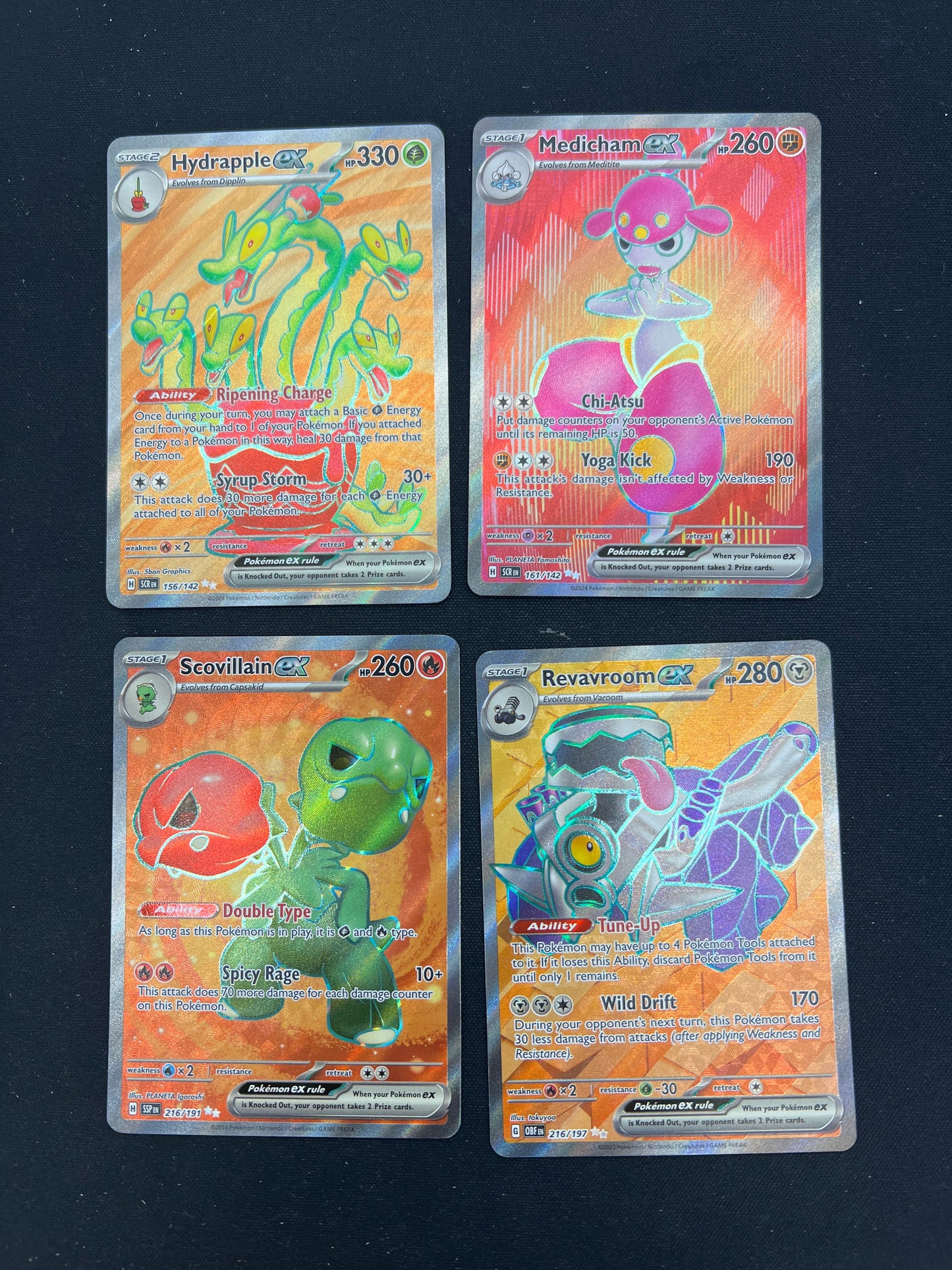 Auction Lot 112: Pokemon Cards Assorted Lot of 4 SV Full Art EX's Conditions Vary