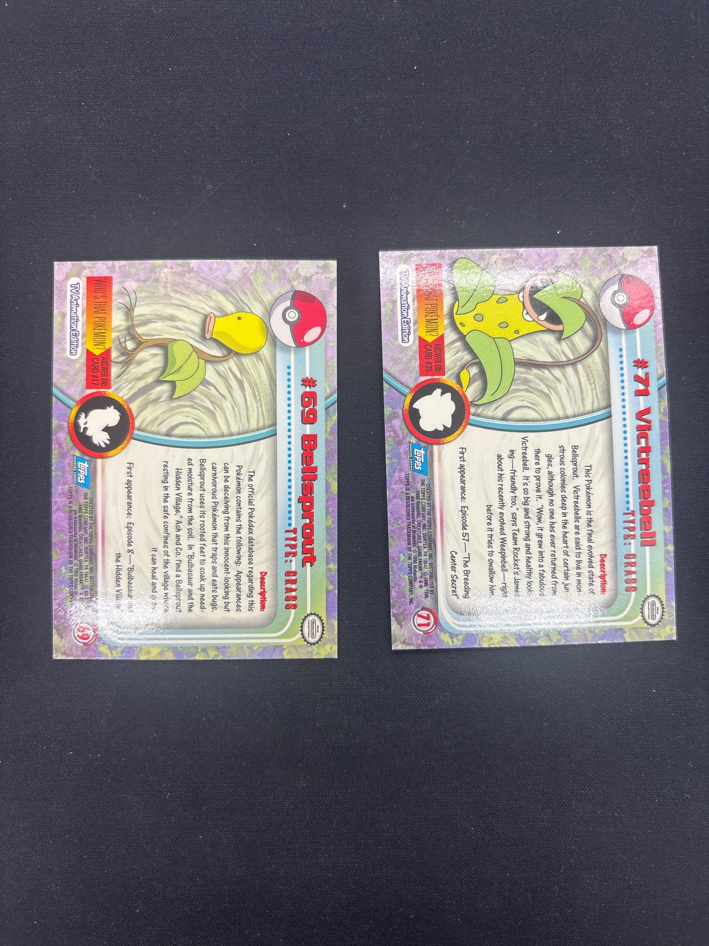 Auction Lot 63: Pokemon Topps Chrome Cards Victreebel Evolution Line Foil Conditions Vary