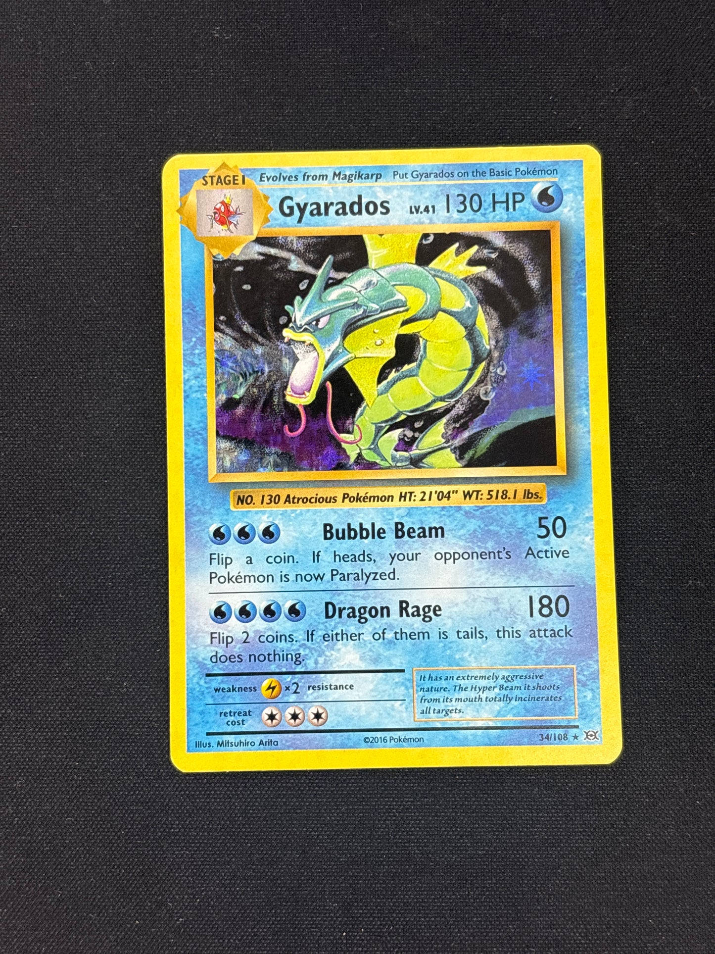 Auction Lot 125: Gyarados Holo Rare XY Evolutions Card Lot 2 Conditions Vary