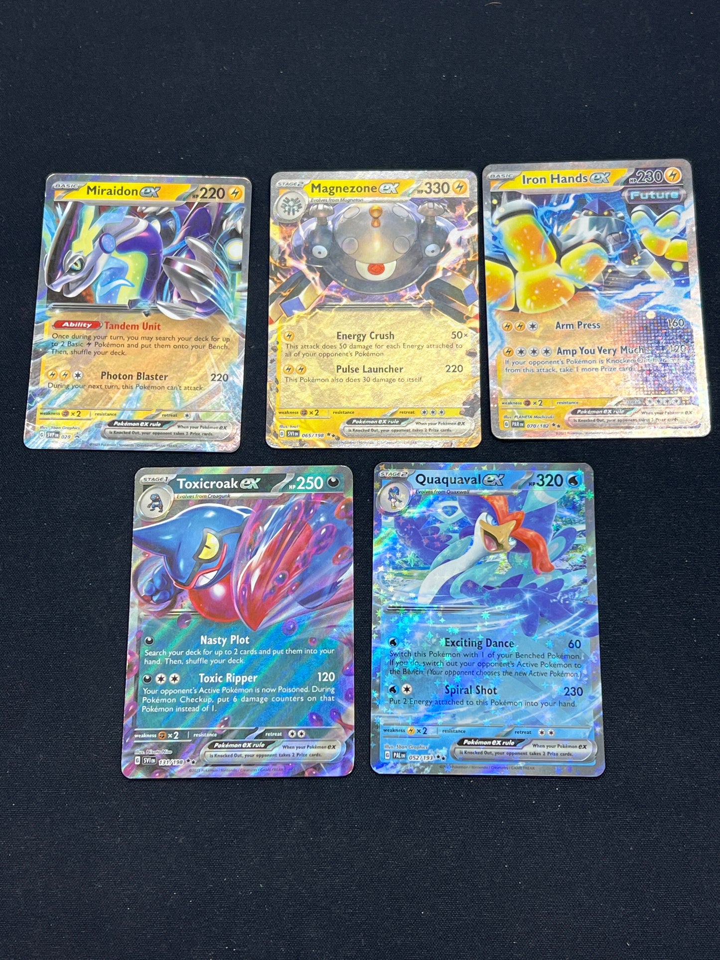 Auction Lot 299: Pokemon Cards Lot of 5 Assorted EX Ultra Rares SV Conditions Vary