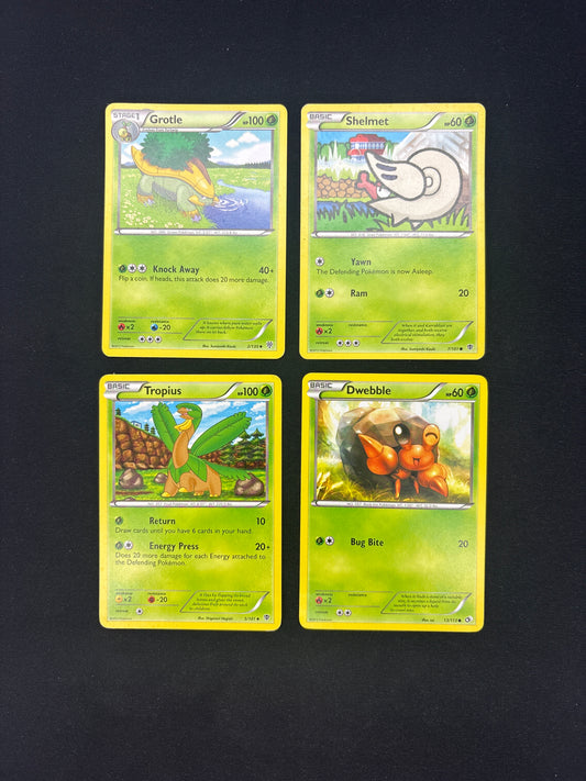Auction Lot 367: Pokemon Cards Lot of 4 Assorted BW Era Grass Type Conditions Vary