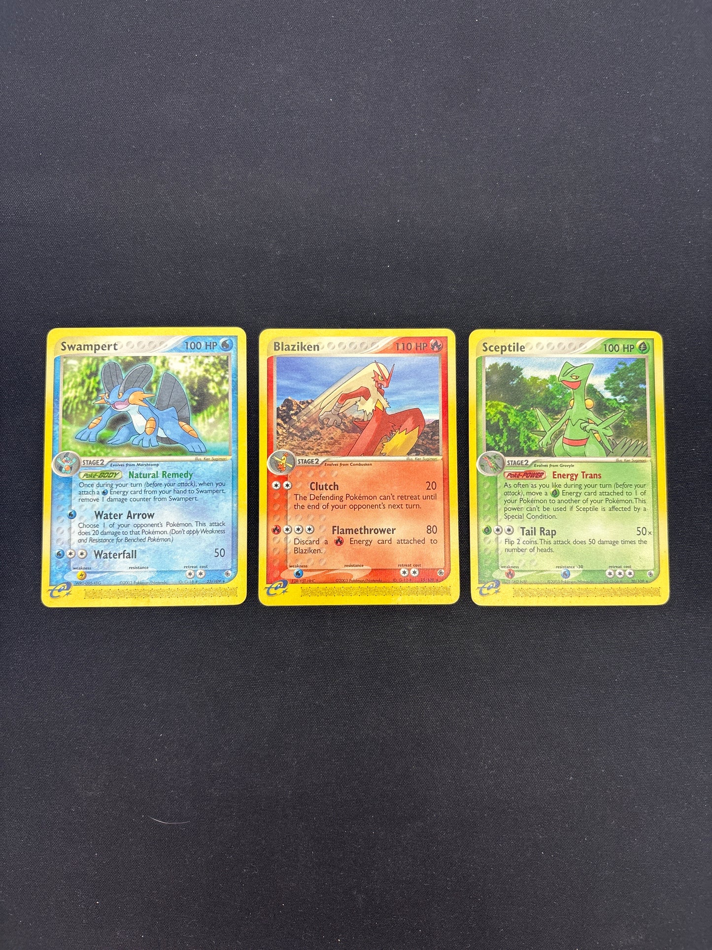 Auction Lot 140: Pokemon Cards Lot of 3 EX Ruby & Sapphire Conditions Vary