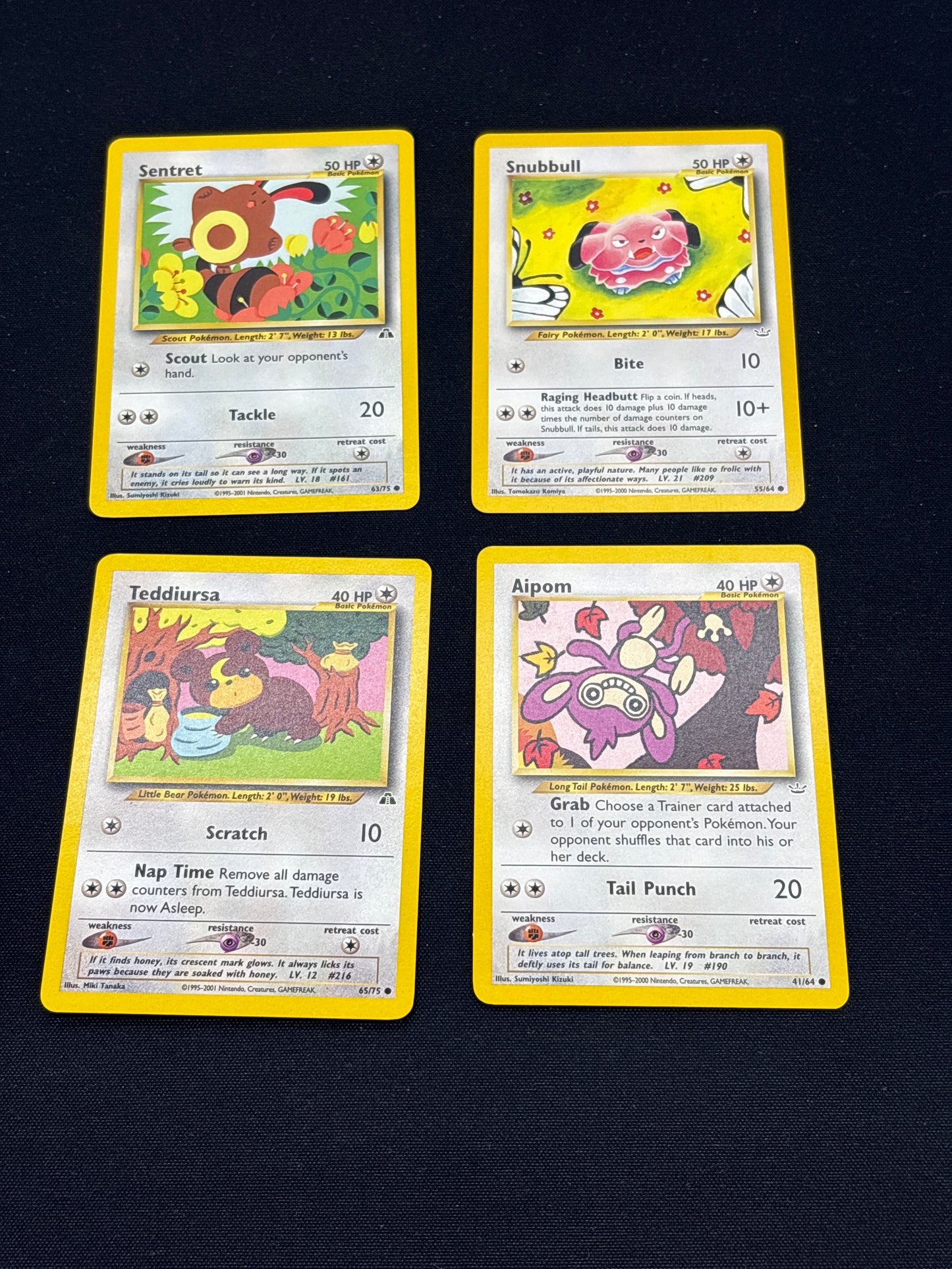 Auction Lot 222: Pokemon Cards Lot of 4 Assorted Neo WOTC Conditions Vary