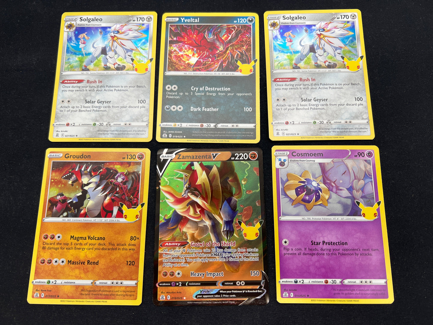 Auction Lot 138: Pokemon Cards Lot of 6 Celebrations Holos and Zamazenta V Condition Vary