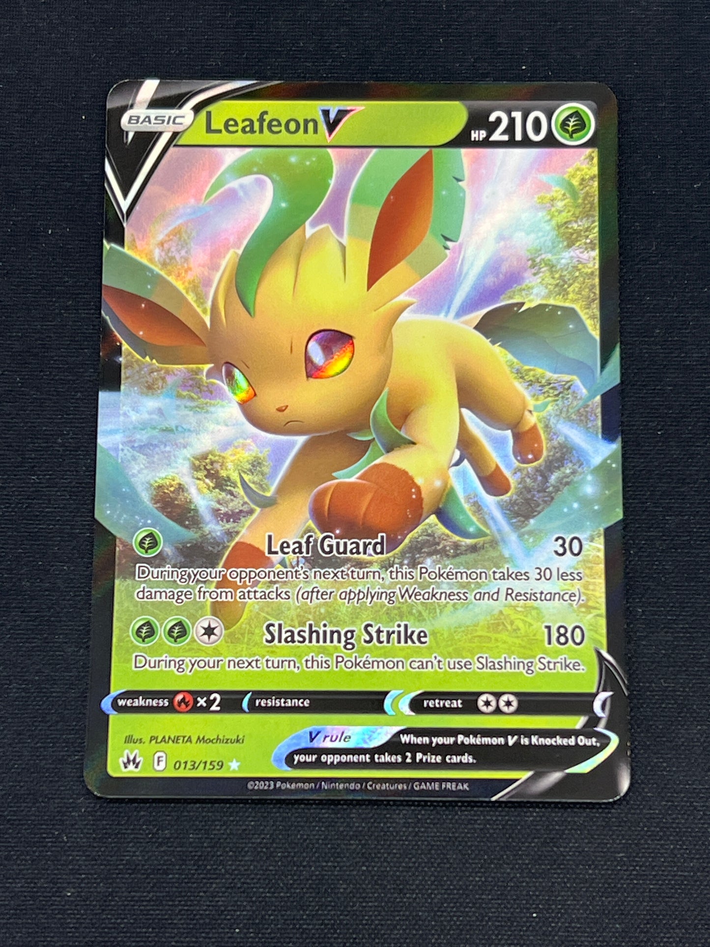 Auction Lot 208: Pokemon Card Leafeon V Crown Zenith Conditions Vary