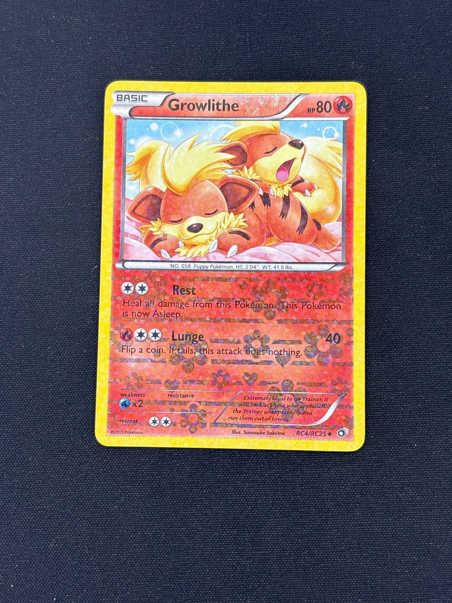Auction Lot 113: Growlithe Holo RC4/25 Pokemon BW Radiant Collection Conditions Vary