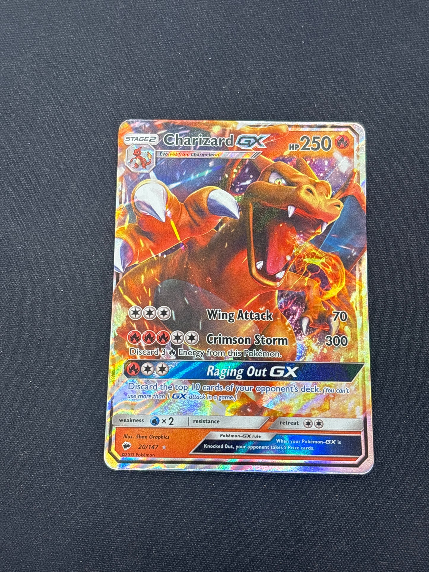 Auction Lot 397: Pokemon Cards Burning Shadows Charizard GX Full Art Condition Vary