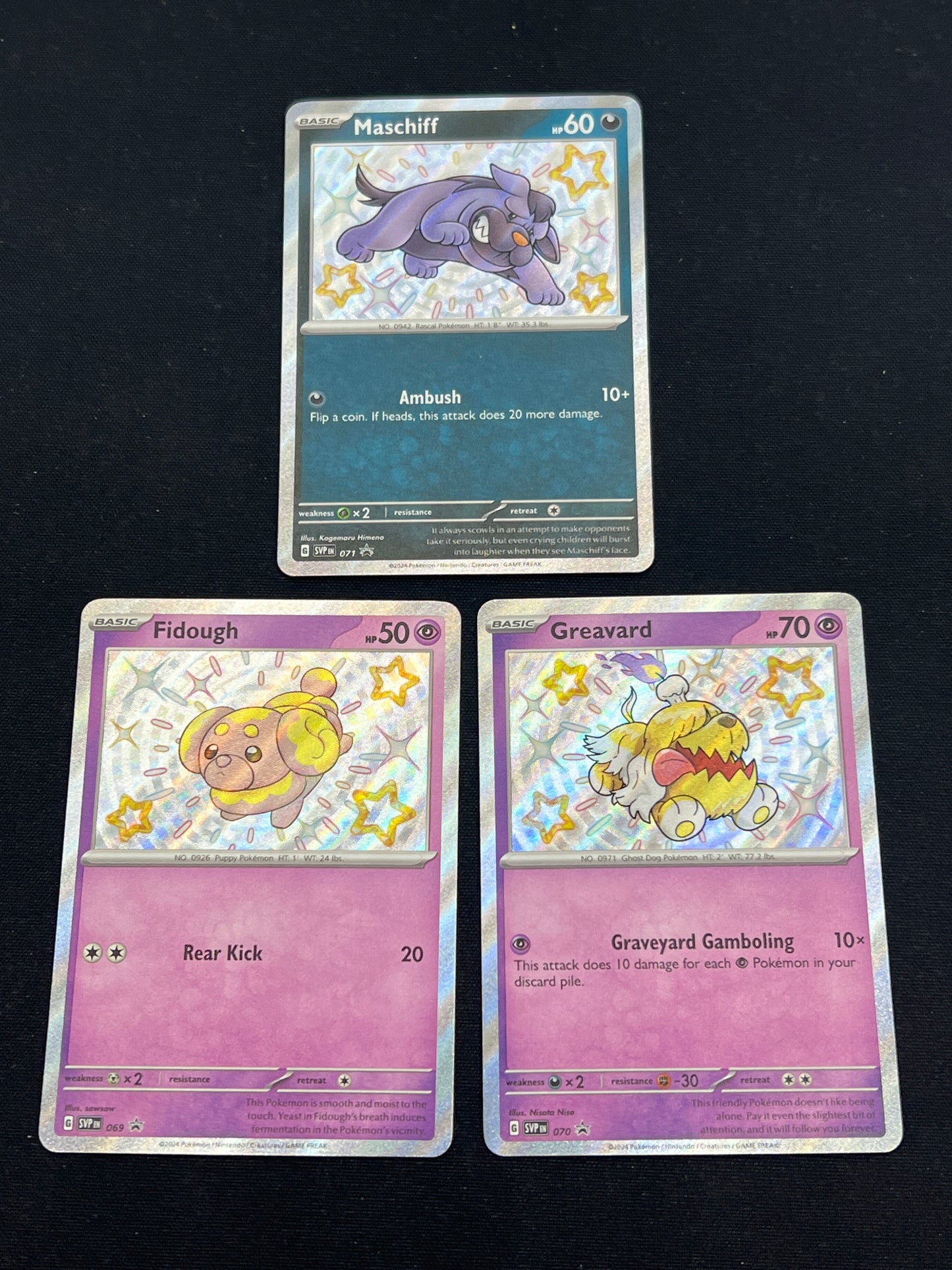 Auction Lot 308: Pokemon Cards Paldean Fates Sticker Promos Lot of 3 Conditions Vary Lot 1