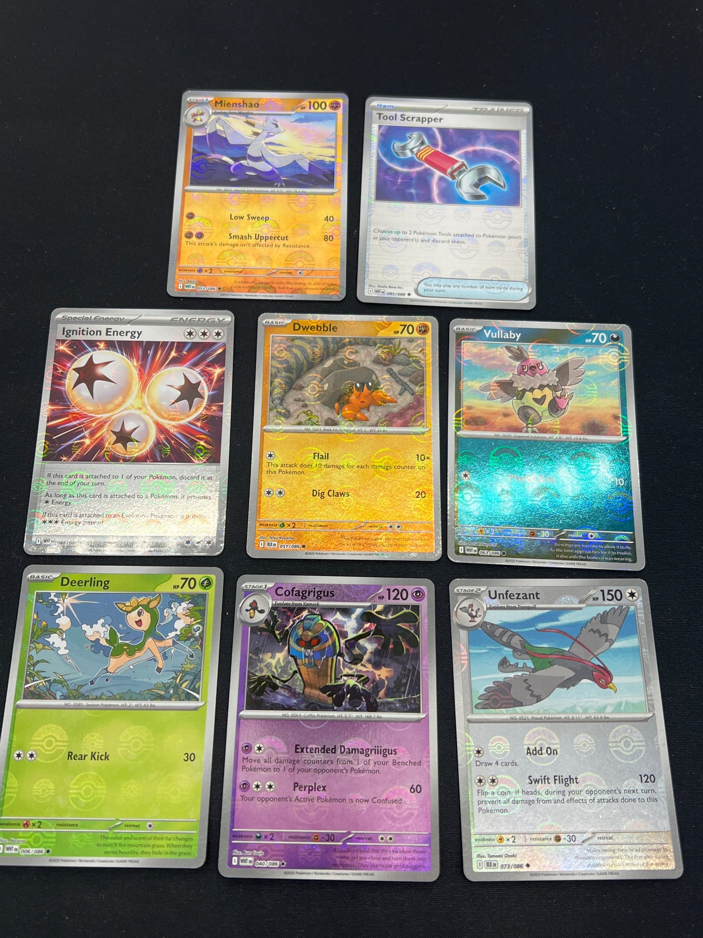 Auction Lot 384: Pokemon Cards Lot of 6 Black Bolt White Flare Pokeball Holos Conditions Vary