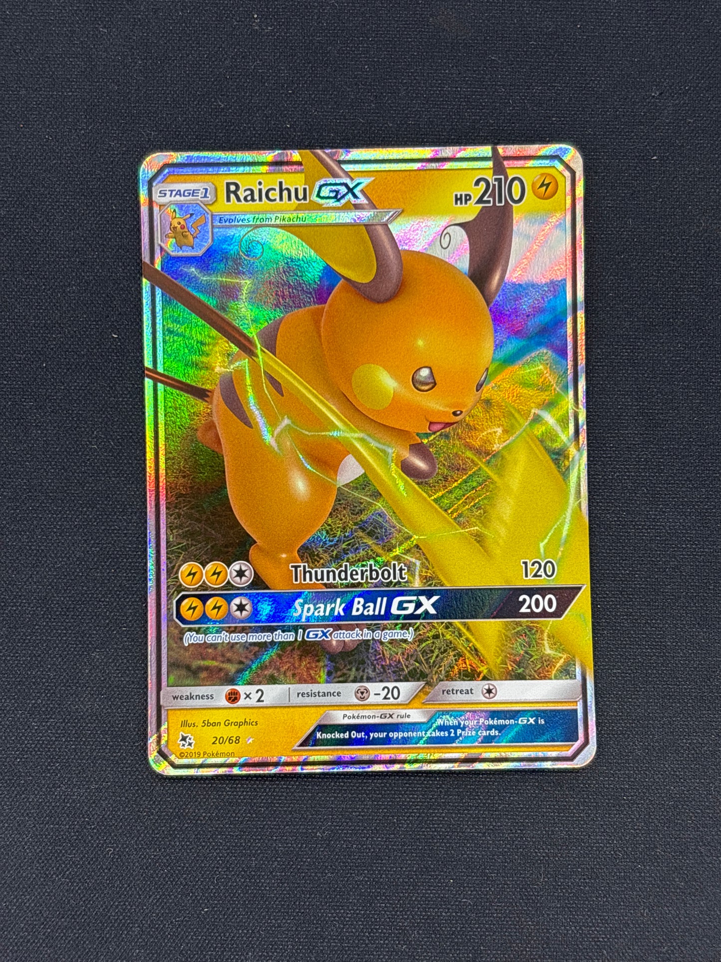 Auction Lot 74: Raichu GX Full Art Card Conditions Vary