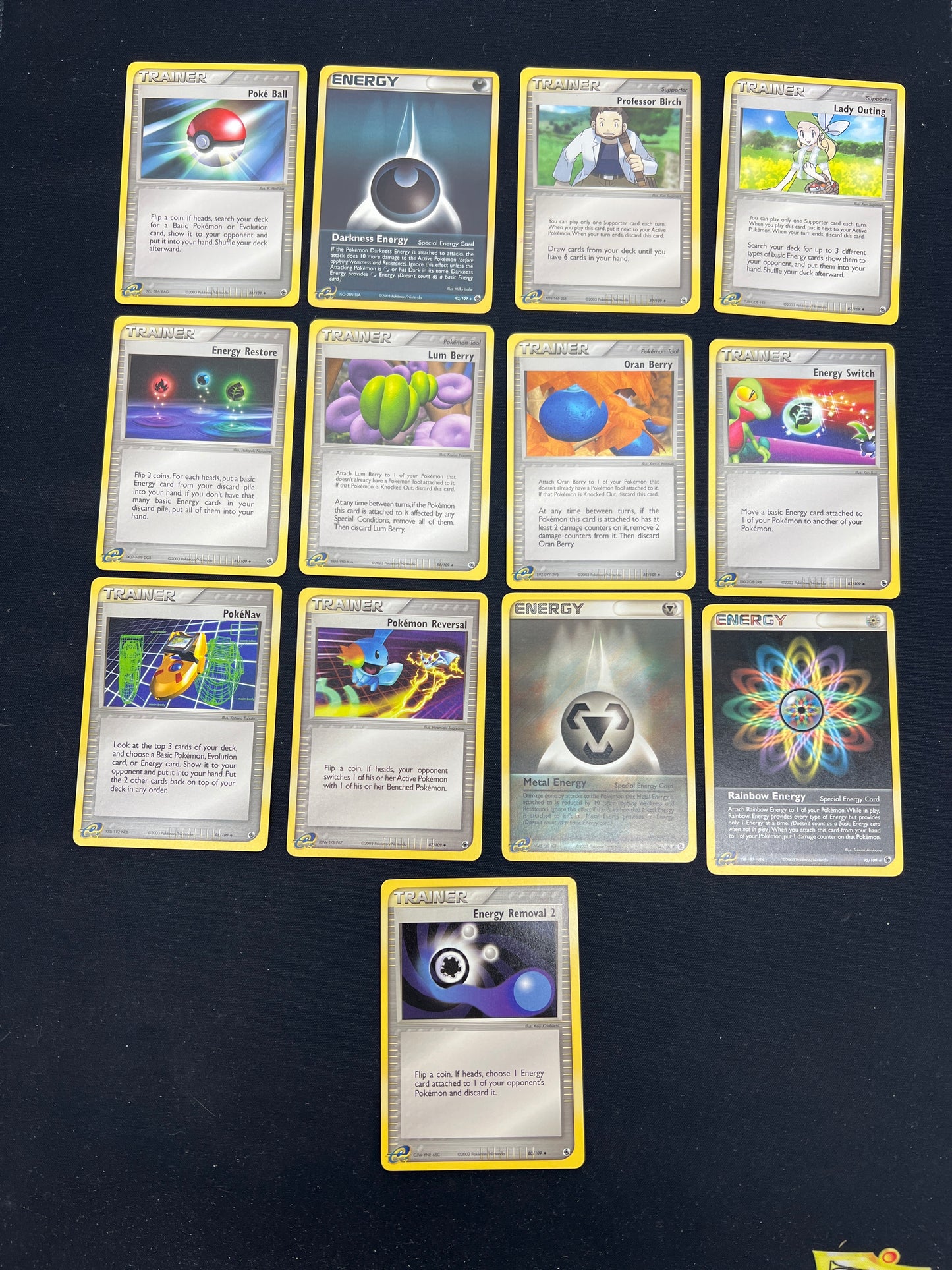 Auction Lot 284: Pokemon Cards Assorted Lot of 13 Mid Era Trainers & Energy Cards Conditions Vary
